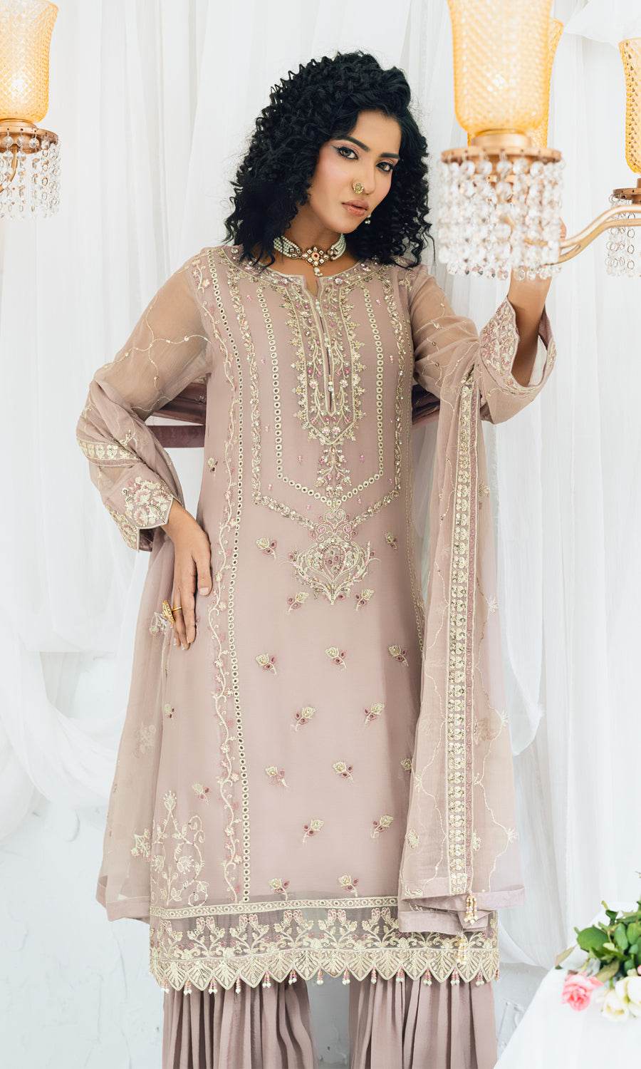 MAAHI BY SHAMOOZ Embroidered Chiffon Unstitched 3pcs - Jotey