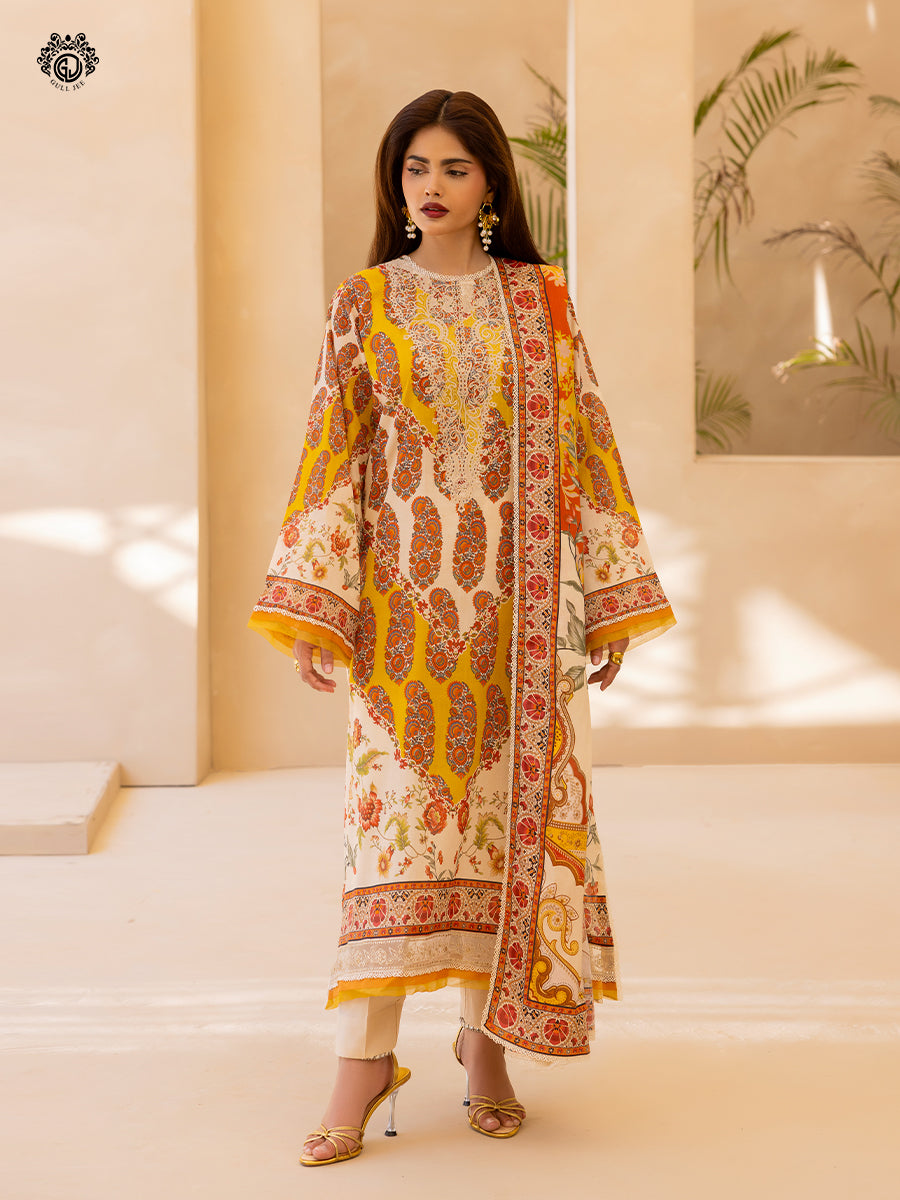 GullBano By Gull Jee Embroidered Edit'26 Digital Printed Lawn Unstitched 3Pcs