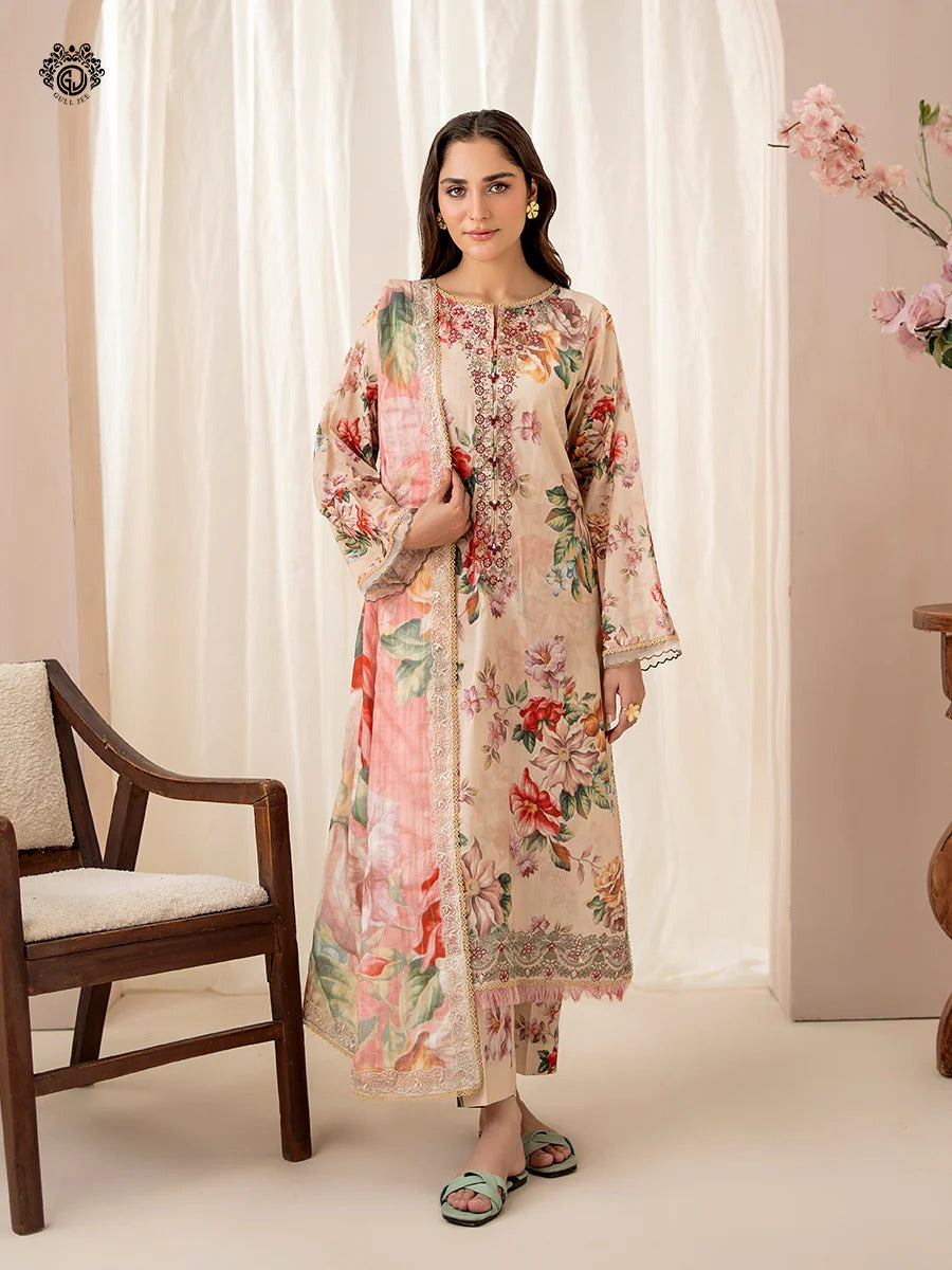 Ziva By Gull Jee Embroidered Digital Printed Lawn Unstitched 3 Piece