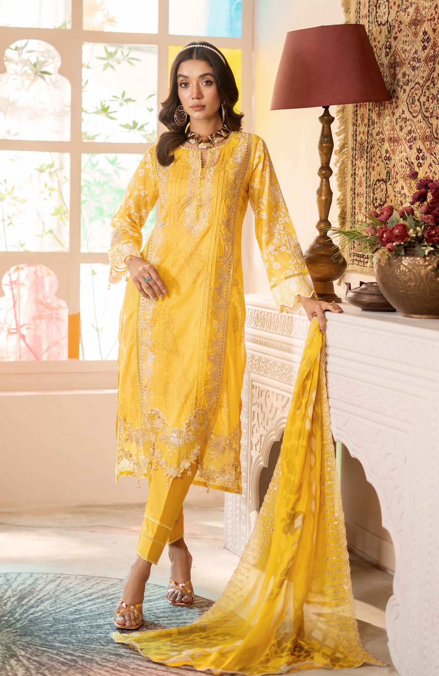 Sunshine Bloom By Alzohaib Premium Printed Embroidered Unstitched 3pcs