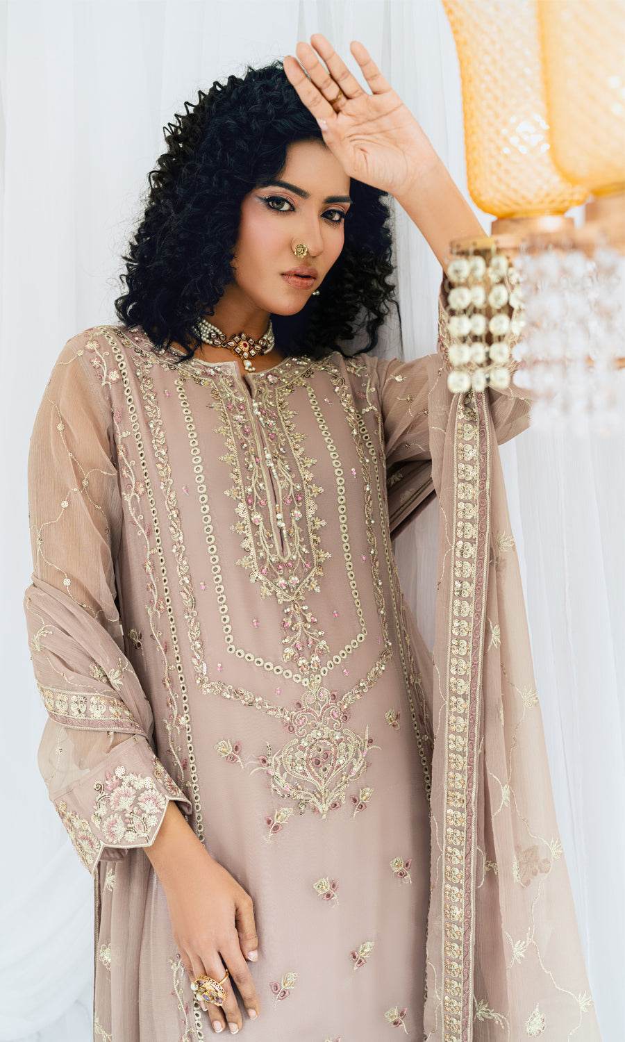 MAAHI BY SHAMOOZ Embroidered Chiffon Unstitched 3pcs - Jotey