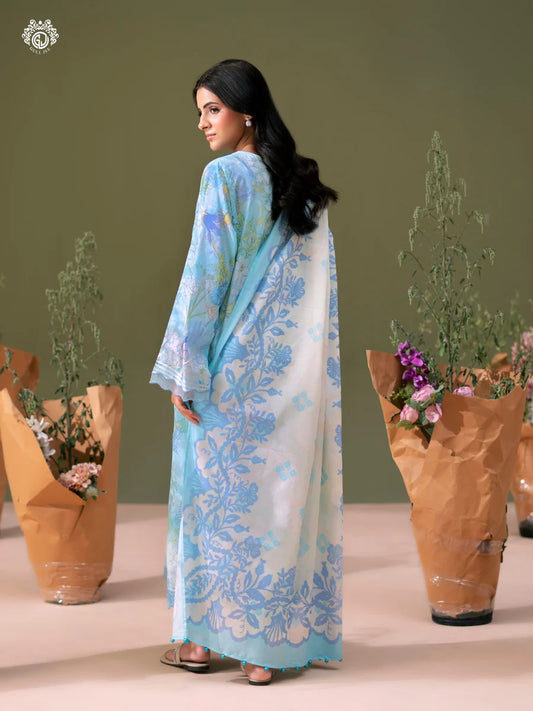 Bloom By Gull Jee Embroidered Digital Printed Lawn Unstitched 3Pcs