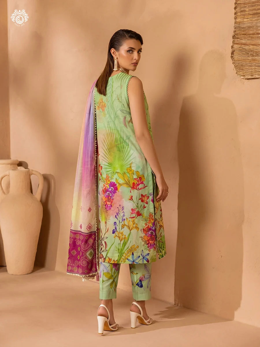Printkari By Gull Jee Embroidered Digital Printed Lawn Unstitched 3Pcs