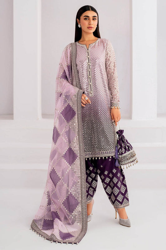 FESTIVE FORMALS BY JAZMIN Embroidered Chiffon Unstitched 3pcs - Jotey