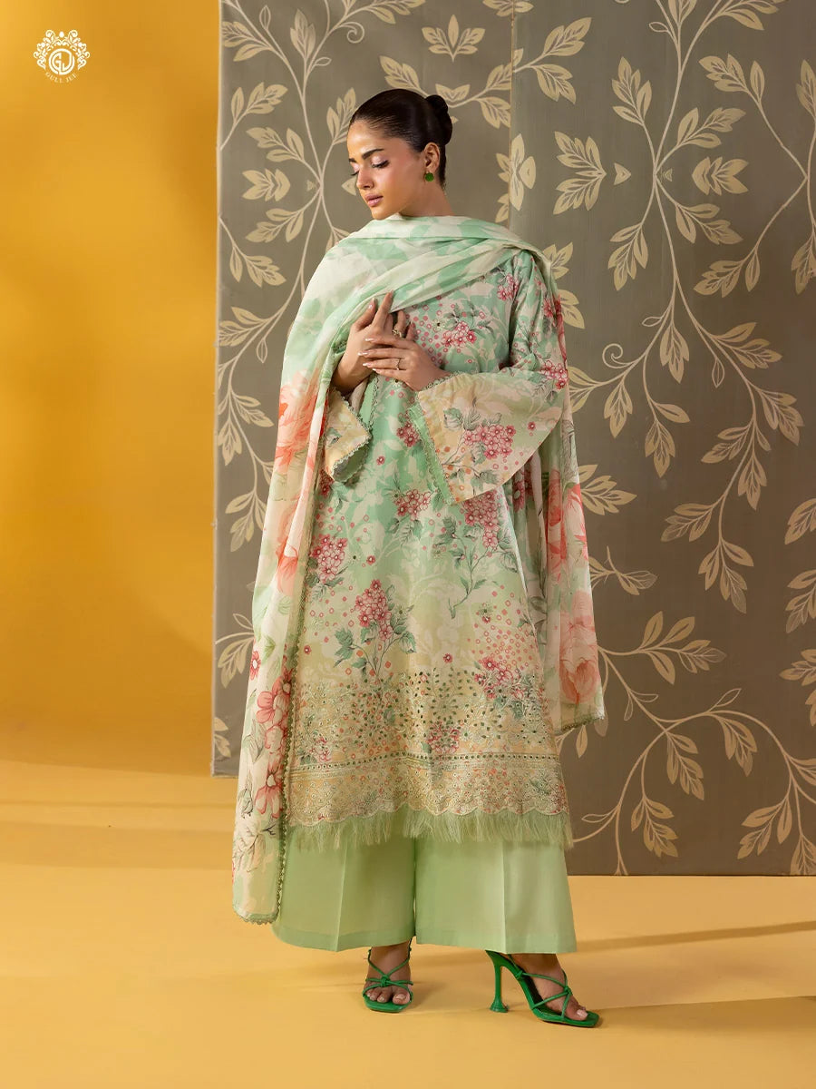 Mishaal By Gull Jee Embroidered Edit'26 Digital Printed Lawn Unstitched 3Pcs