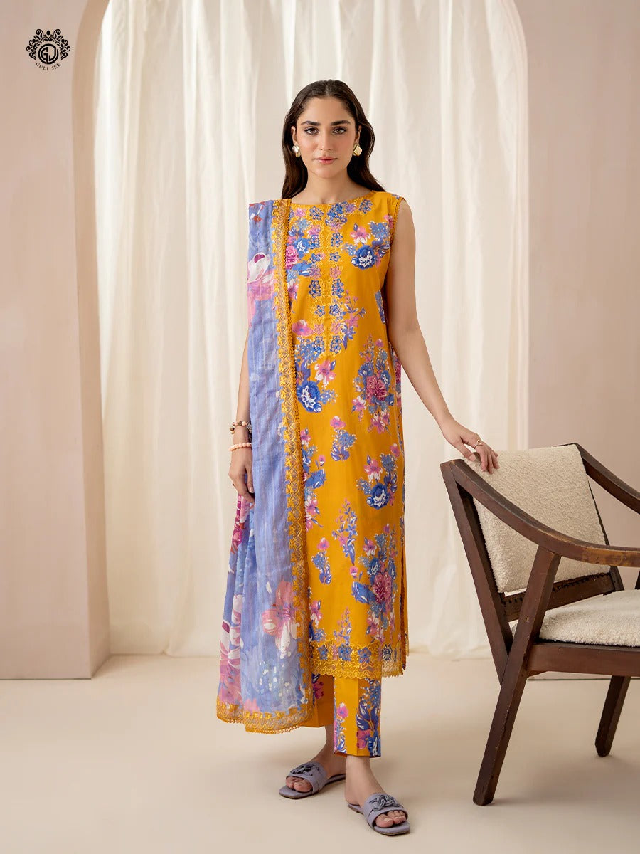 Ziva By Gull Jee Embroidered Digital Printed Lawn Unstitched 3 Piece