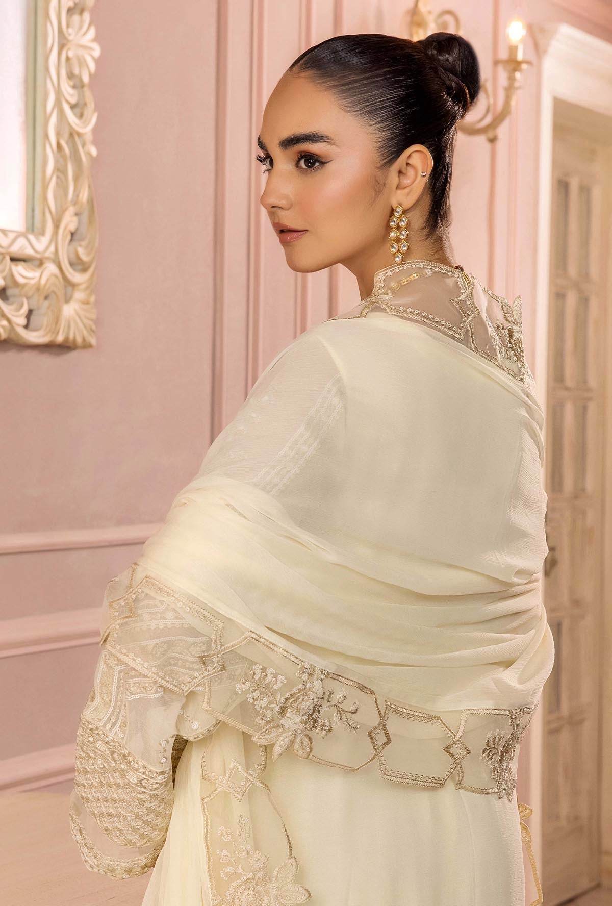 Ranak-E-Mehal Embroidered Chiffon Semi-Stitched 3pcs - Jotey