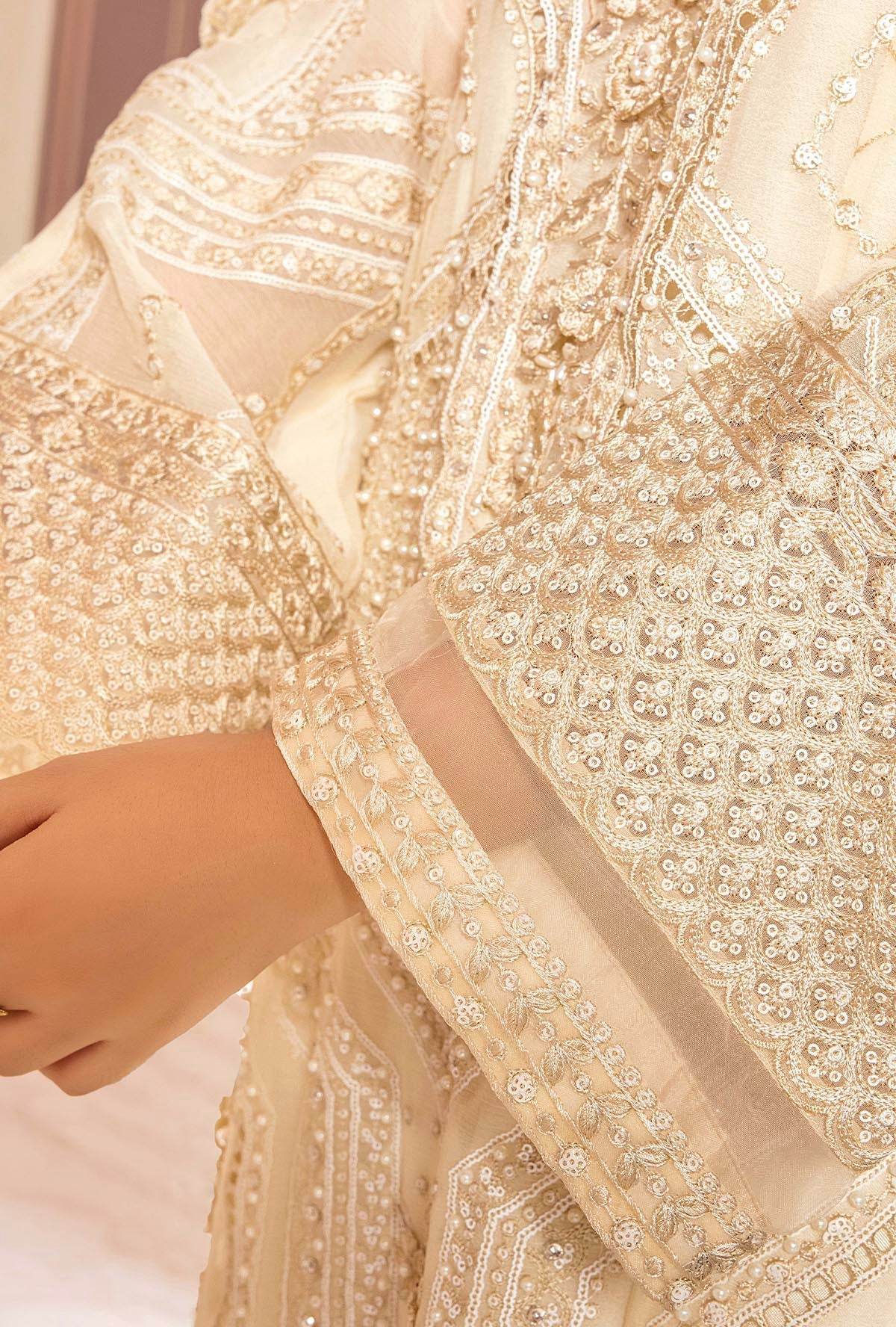 Ranak-E-Mehal Embroidered Chiffon Semi-Stitched 3pcs - Jotey