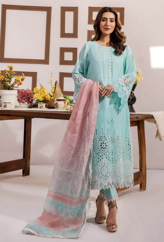 Adans Libas Stella Unstitched Chikankari Lawn 3 Piece - Jotey