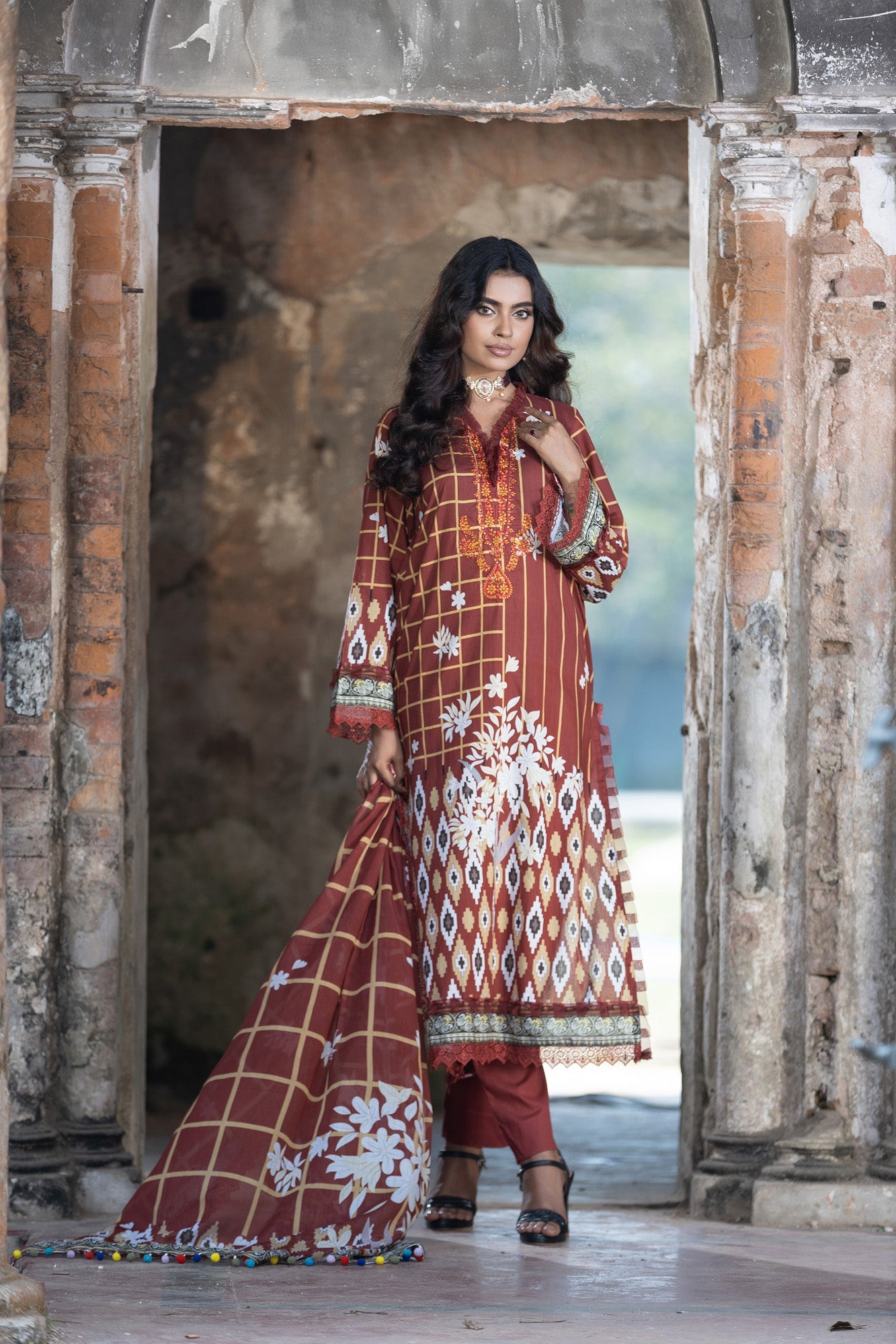 Meerab Embroidered & Sequence Work Lawn Unstitched 3pcs