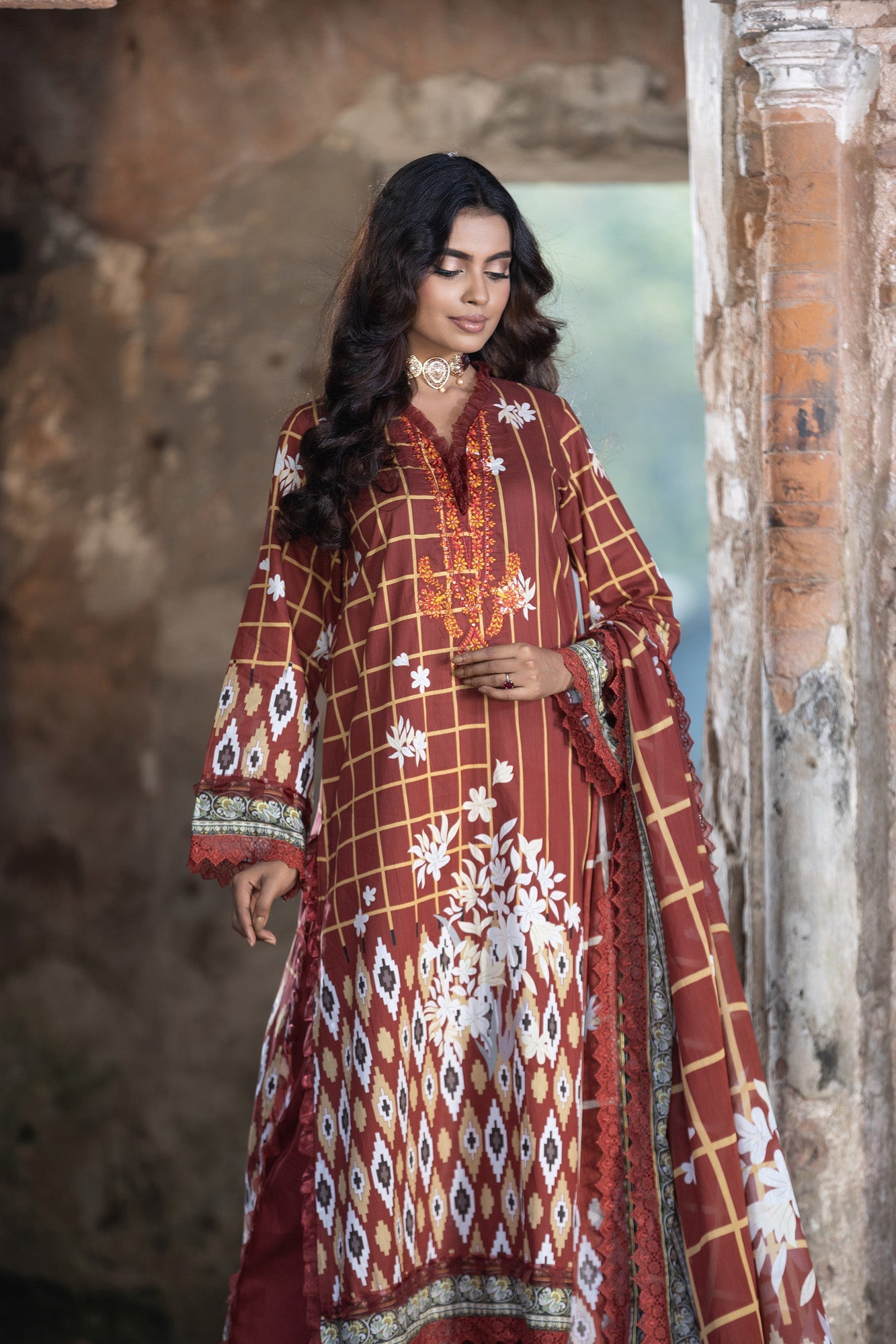 Meerab Embroidered & Sequence Work Lawn Unstitched 3pcs