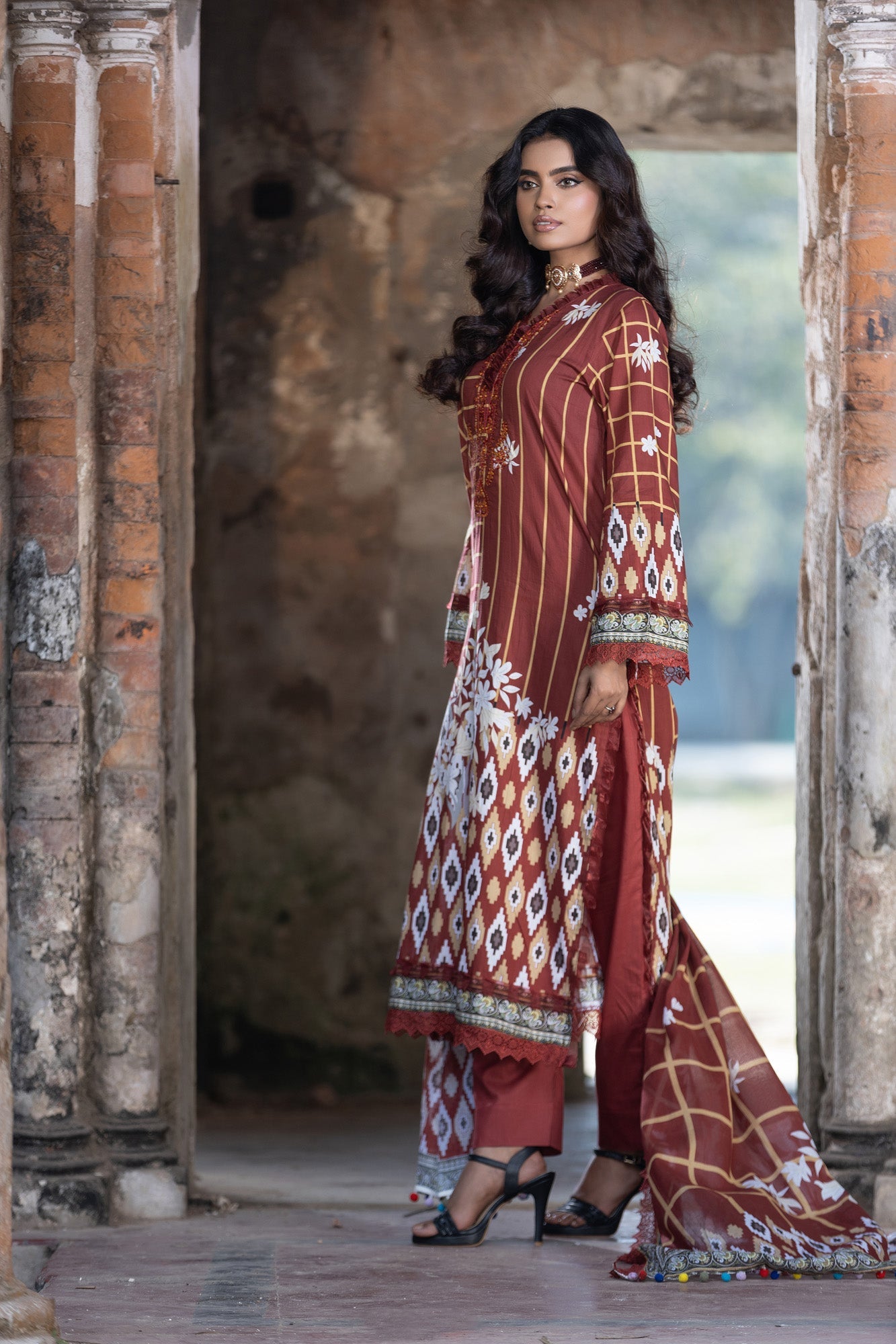 Meerab Embroidered & Sequence Work Lawn Unstitched 3pcs