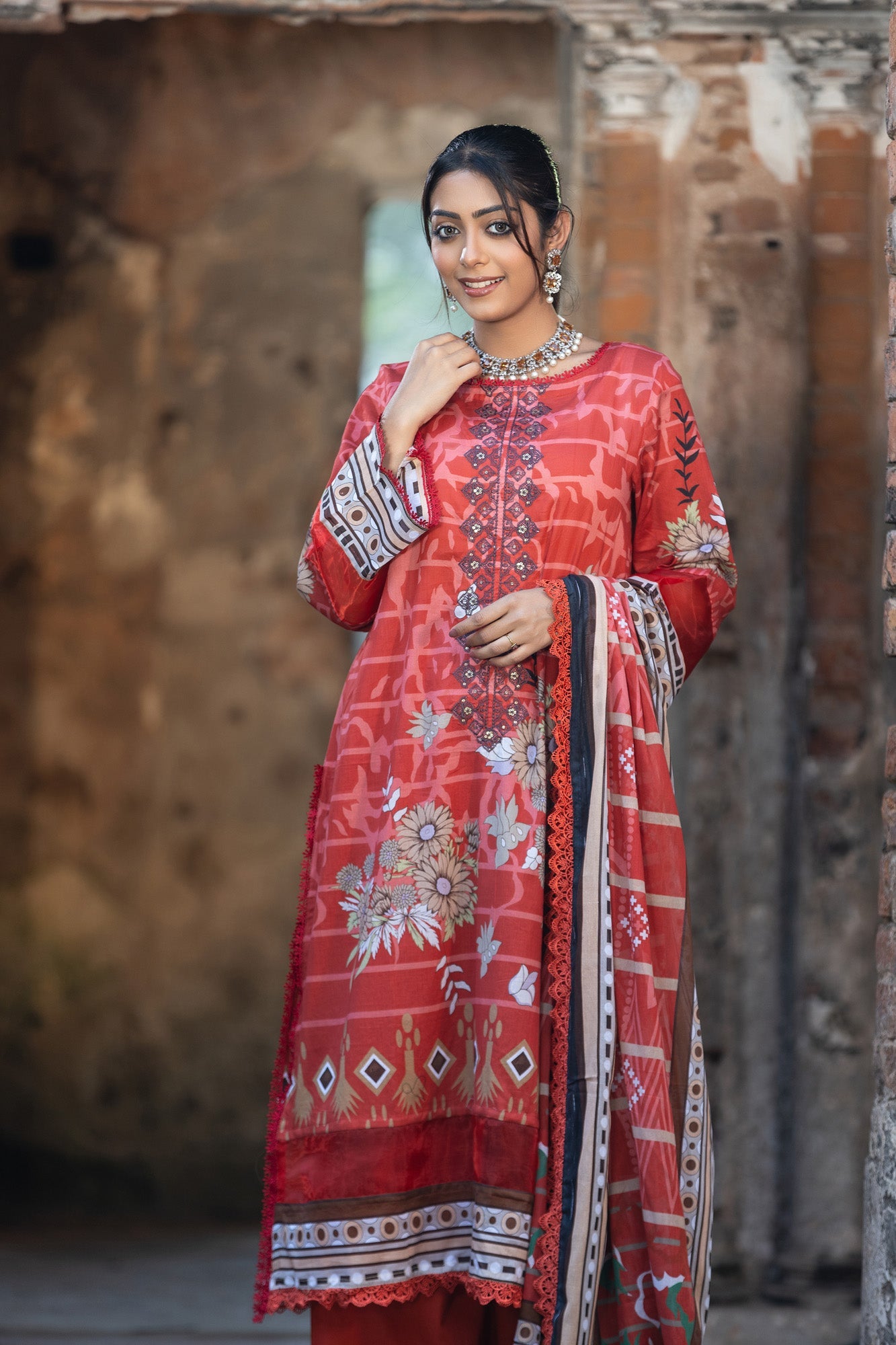 Meerab Embroidered & Sequence Work Lawn Unstitched 3pcs