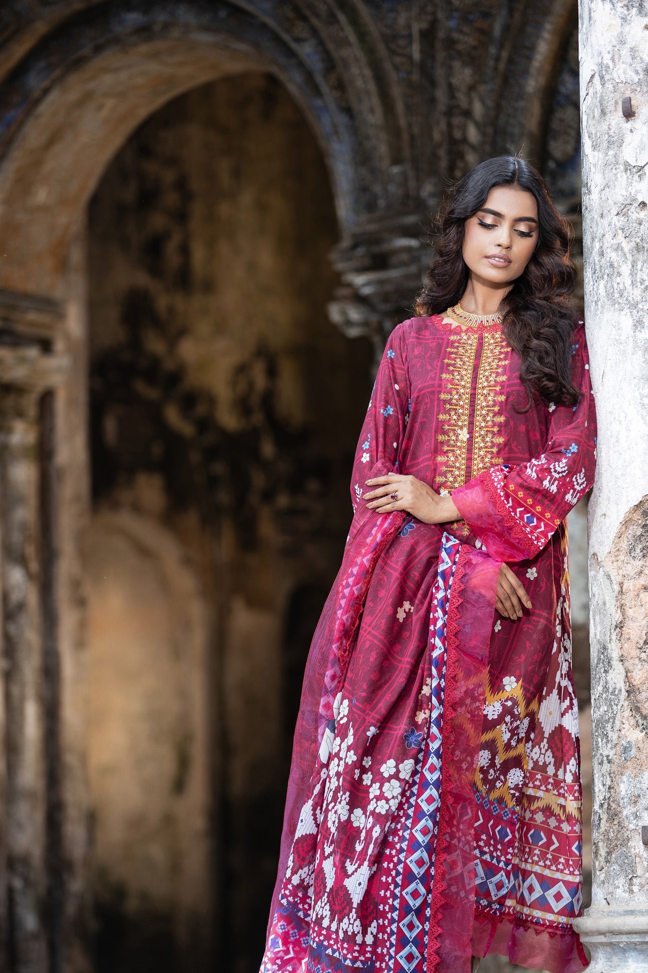 Meerab Embroidered & Sequence Work Lawn Unstitched 3pcs