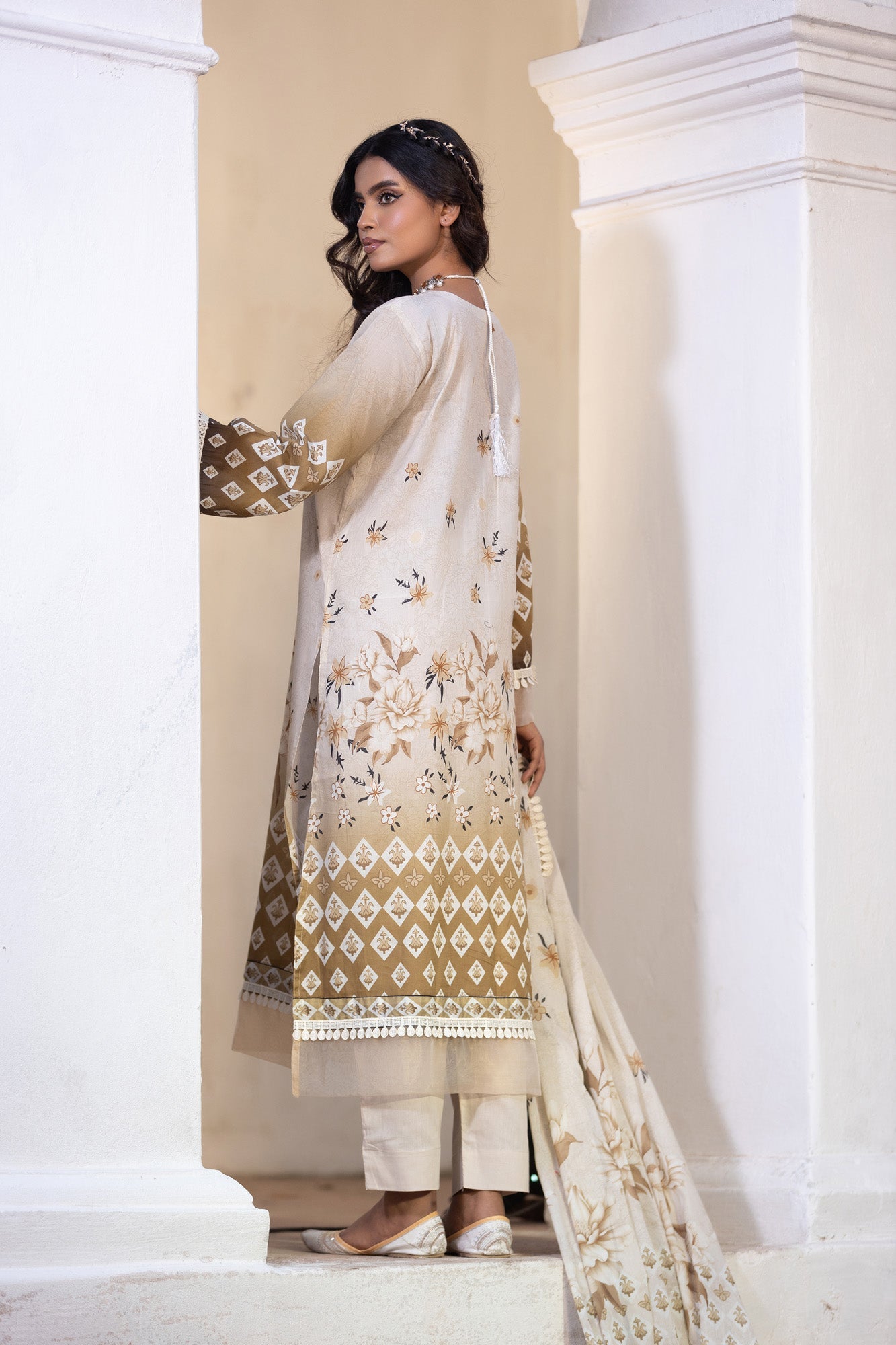 Hania Printed+Embroidered & Sequence Work Lawn Unstitched 3pcs