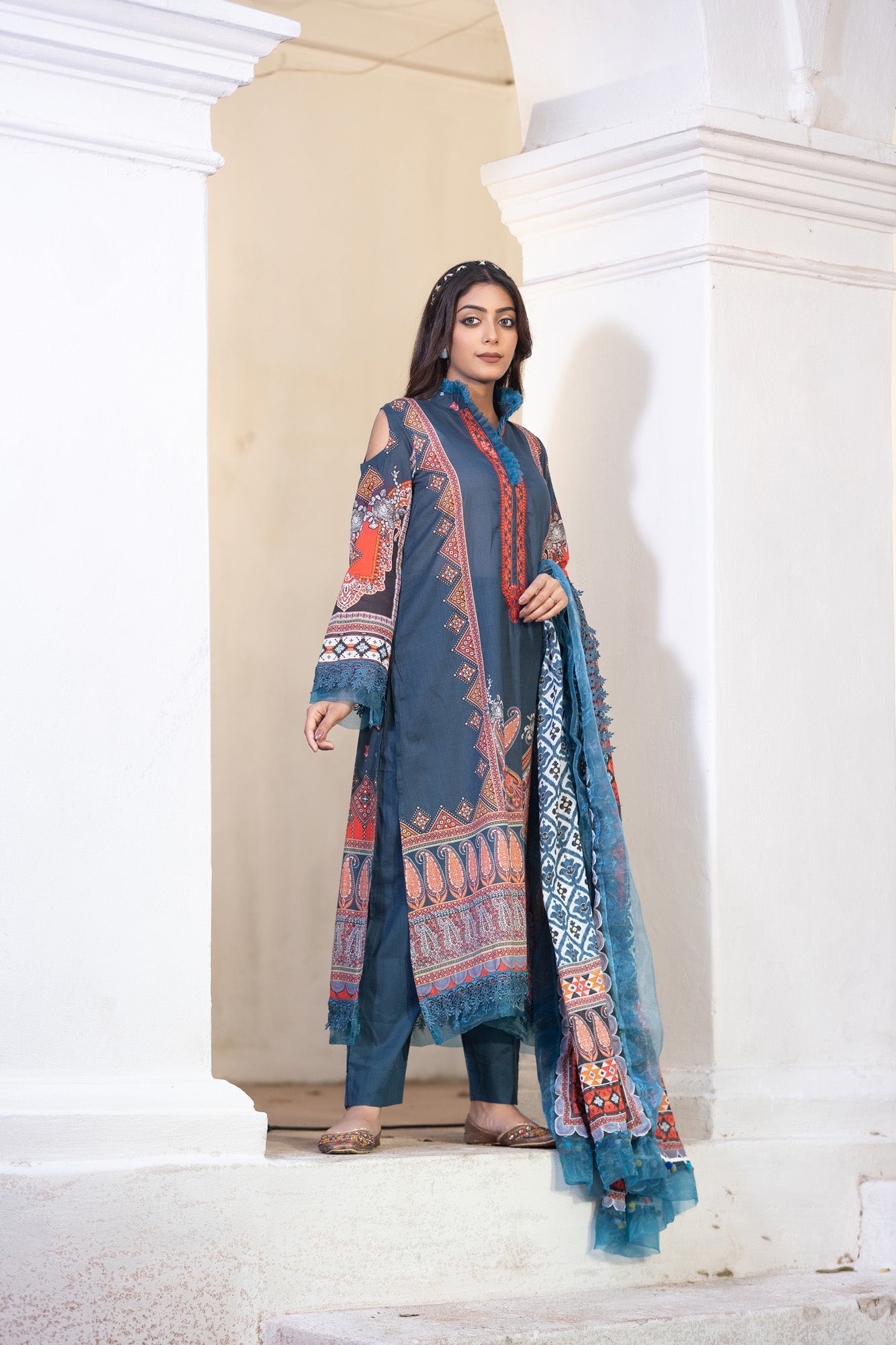 Hania Printed+Embroidered & Sequence Work Lawn Unstitched 3pcs