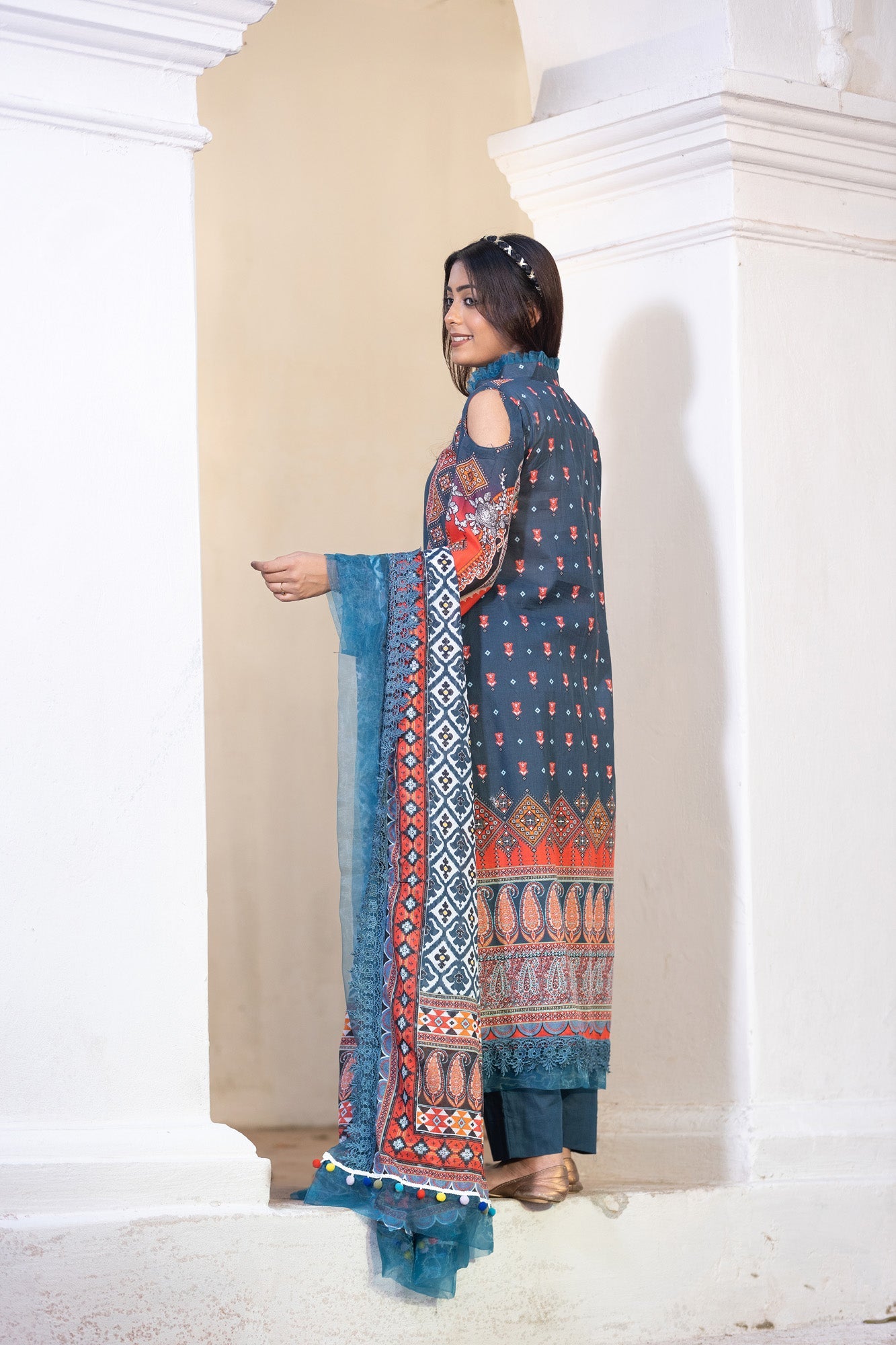 Hania Printed+Embroidered & Sequence Work Lawn Unstitched 3pcs