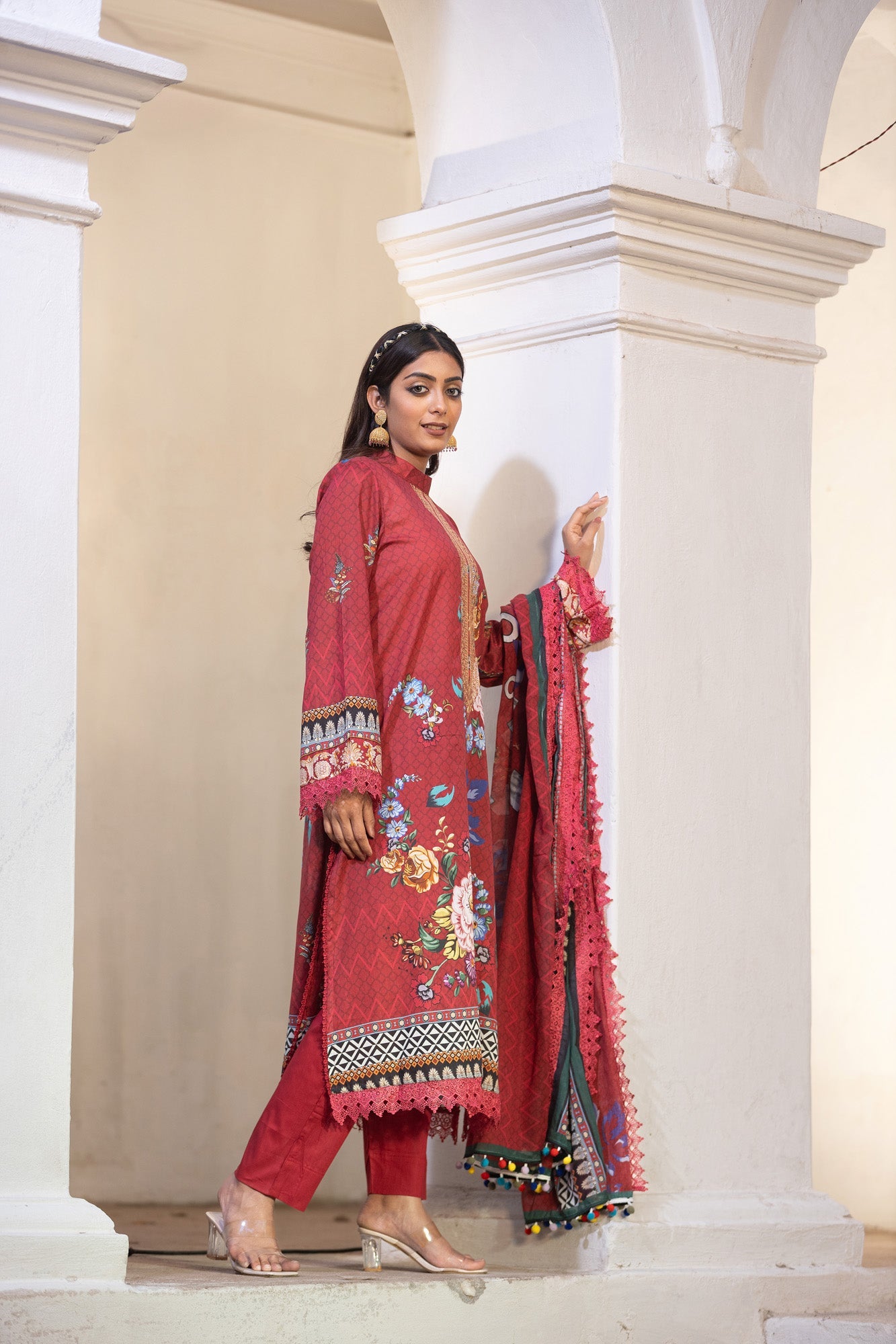 Hania Printed+Embroidered & Sequence Work Lawn Unstitched 3pcs
