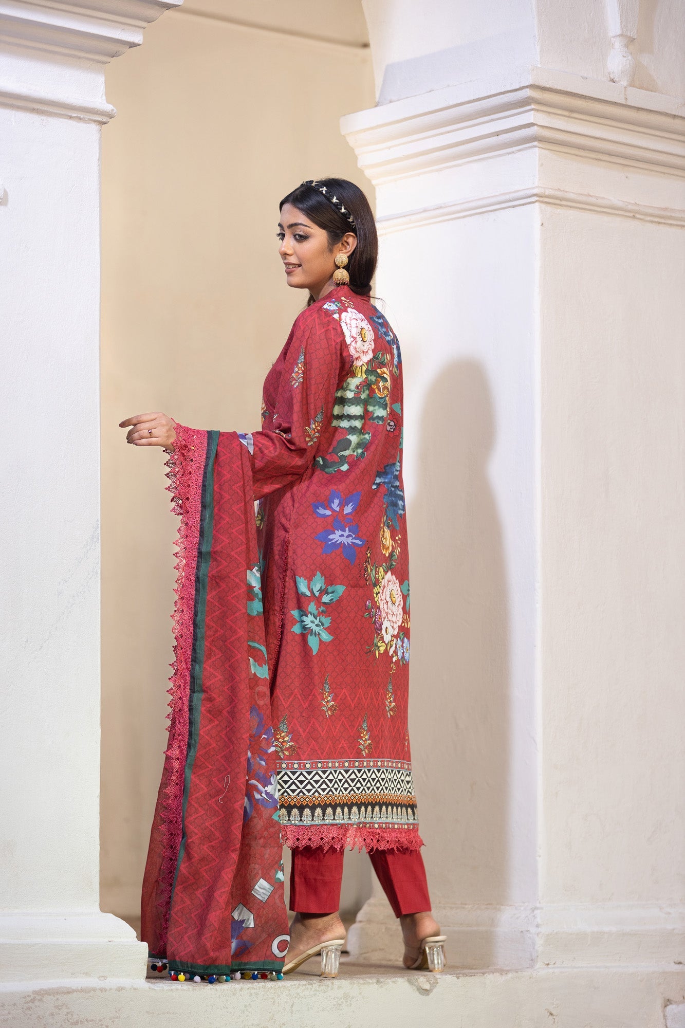 Hania Printed+Embroidered & Sequence Work Lawn Unstitched 3pcs