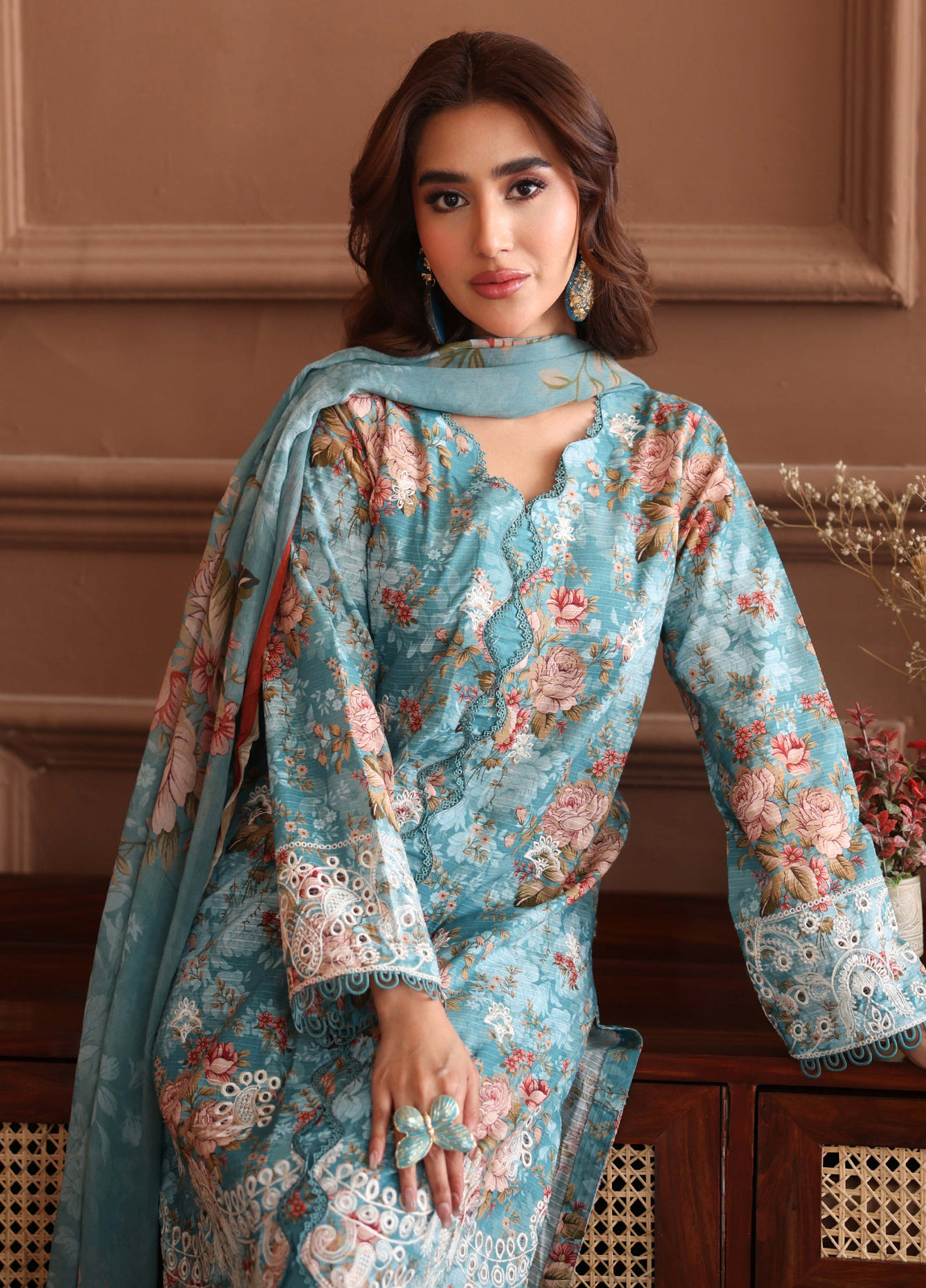 Keyaan By Johra Embroidered Chikankari Printed Bana Dora Lawn Unstitched 3Pcs