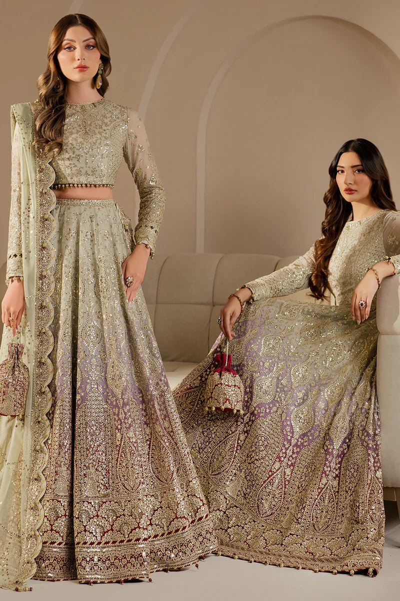 JAZMIN Wedding Formals Embroidered Chiffon Unstitched 3pcs