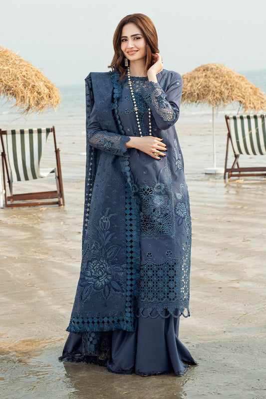 Nureh Khuwab Ebroidered & Embellished Swiss Voil Unstitched 3pcs - Jotey