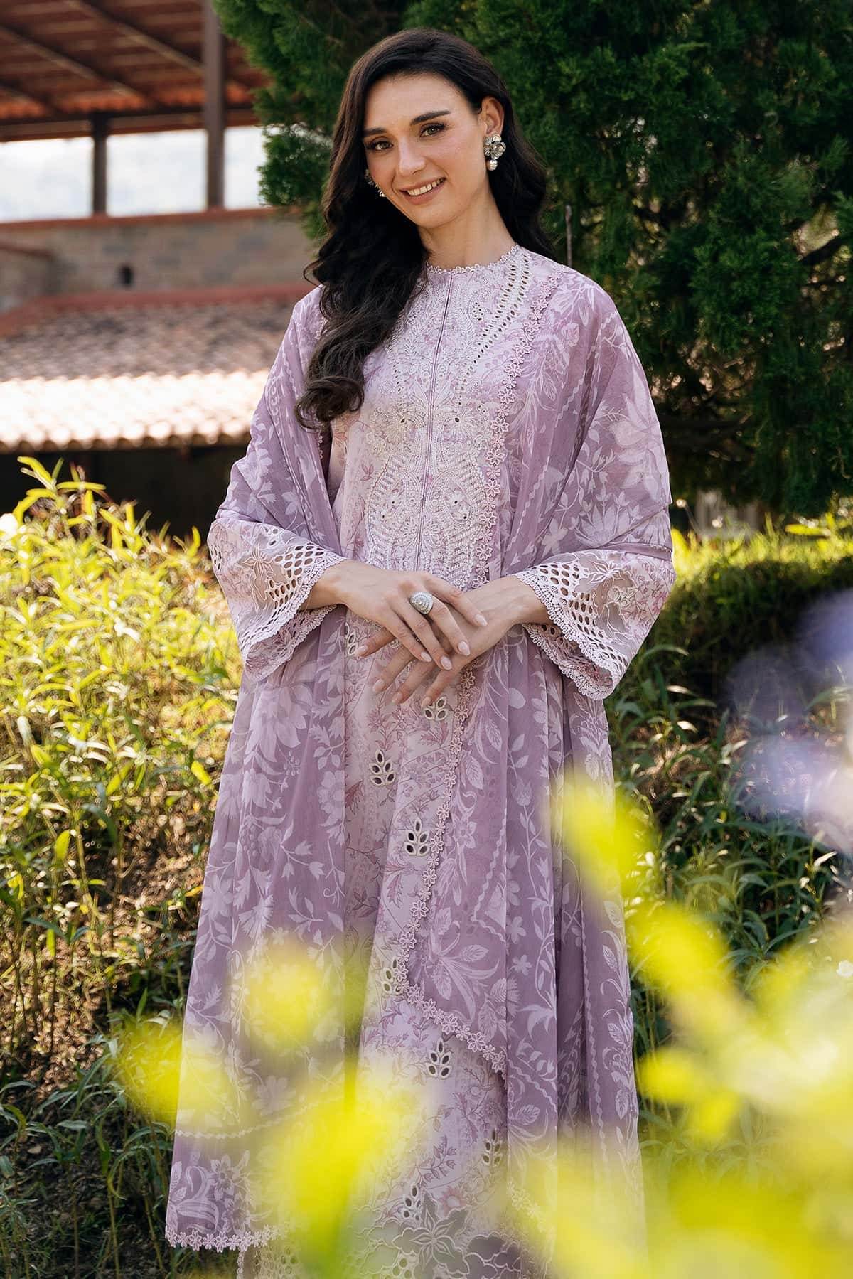 AFROZEH Damask The Holiday Edit'25 Embroidered Lawn 3pcs - Jotey