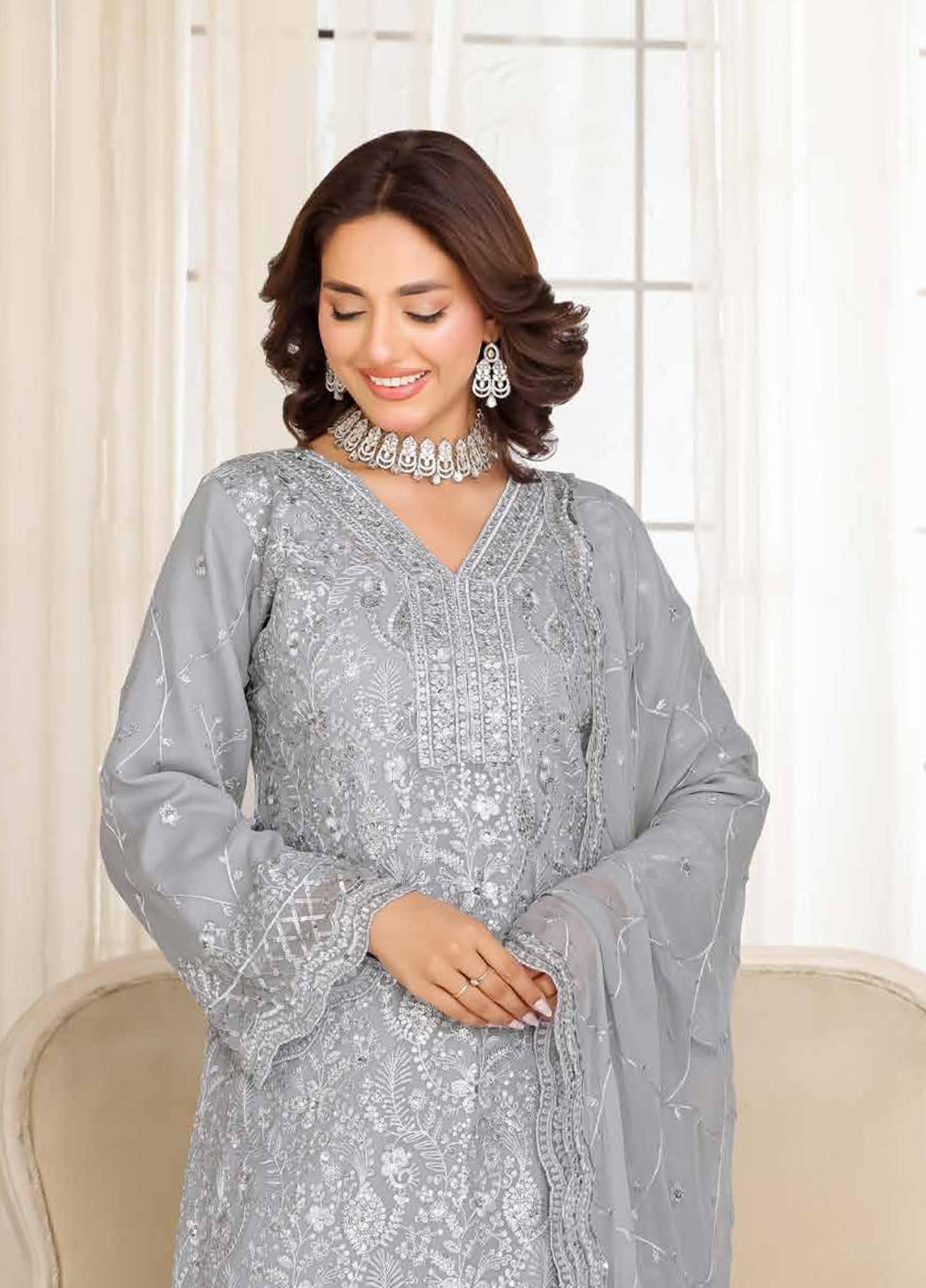 Breeze By Bin Hameed Luxury Embroidered Chiffon Unstitched 3Pcs