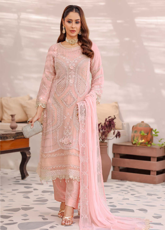 Ballerina By Bin khalid Embroidered Chiffon Unstitched Three Piece