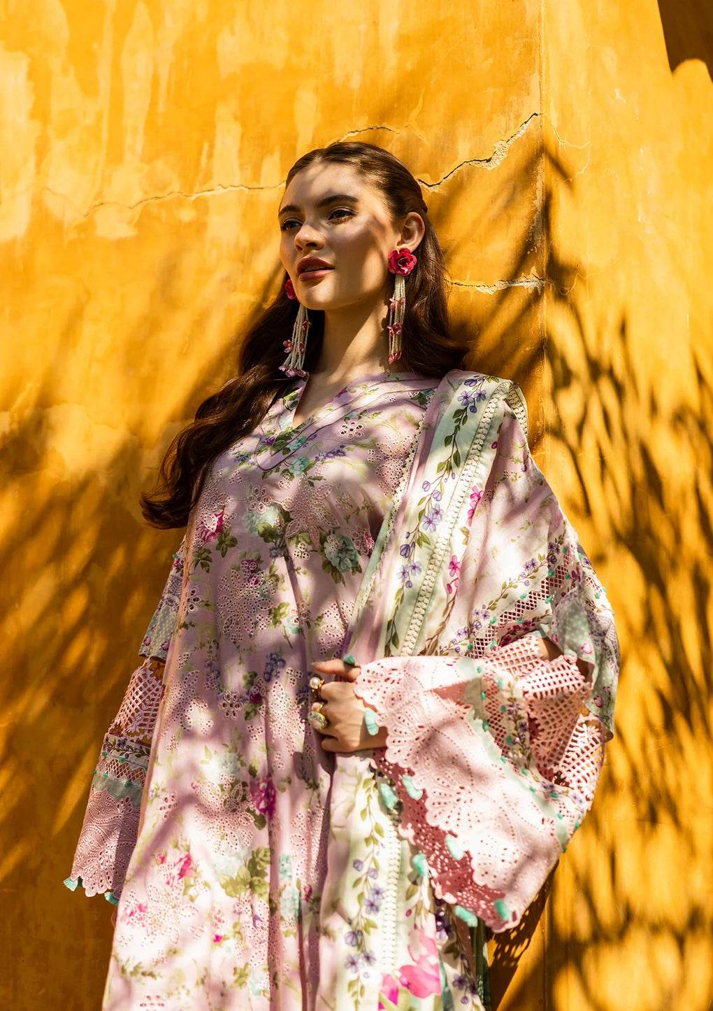 Elaf Print Chikankari Unstitched Lawn 3pcs - Jotey