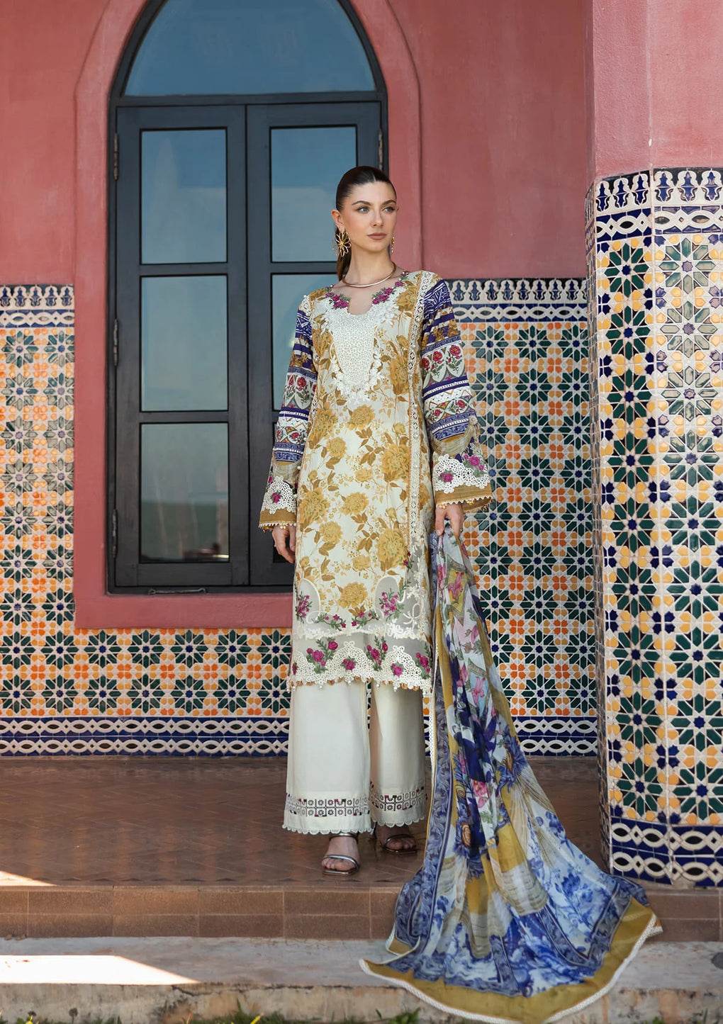 Elaf Premium Signature Embroidered Lawn Unstitched 3pcs - Jotey