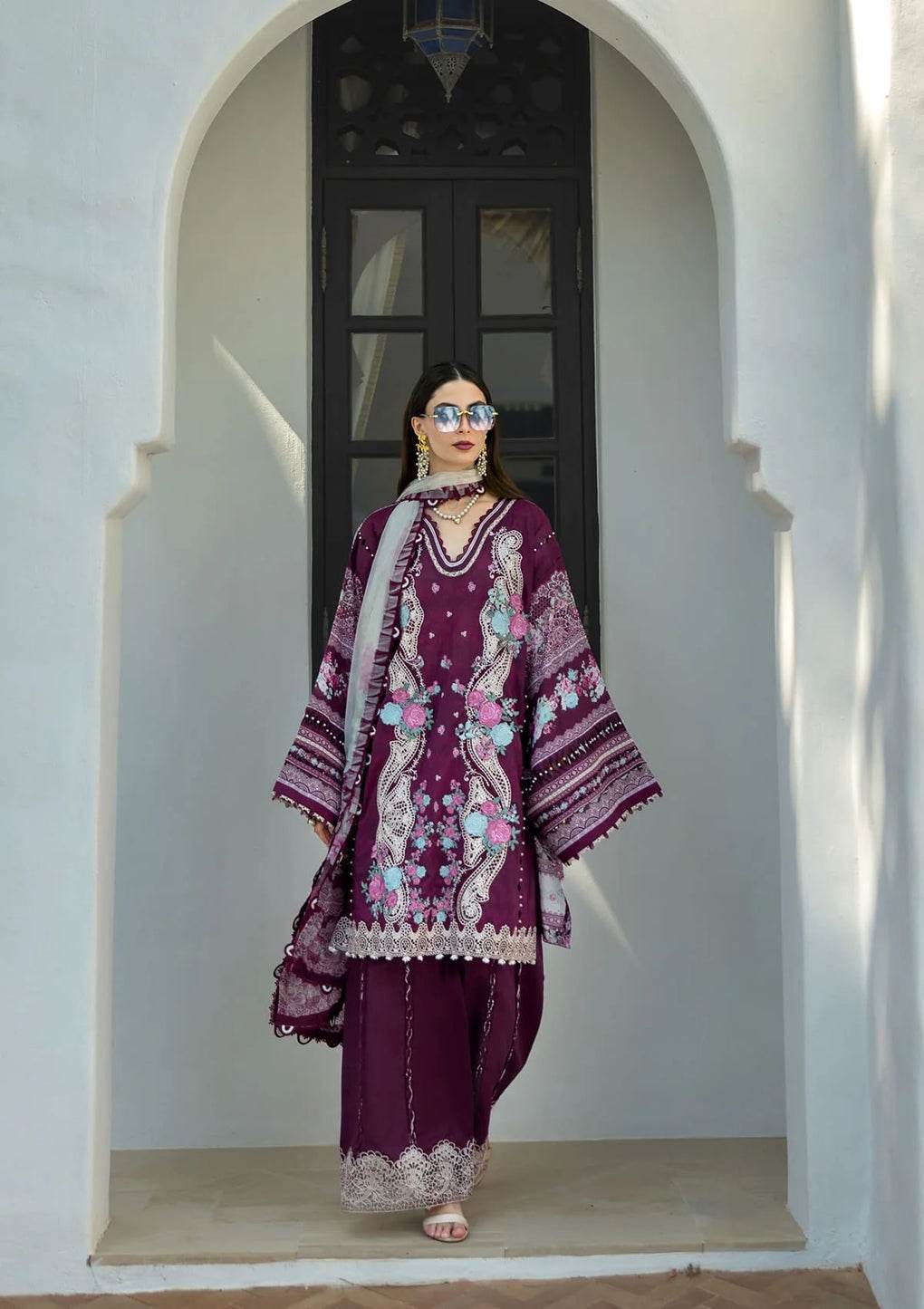 Elaf Premium Signature Embroidered Lawn Unstitched 3pcs - Jotey