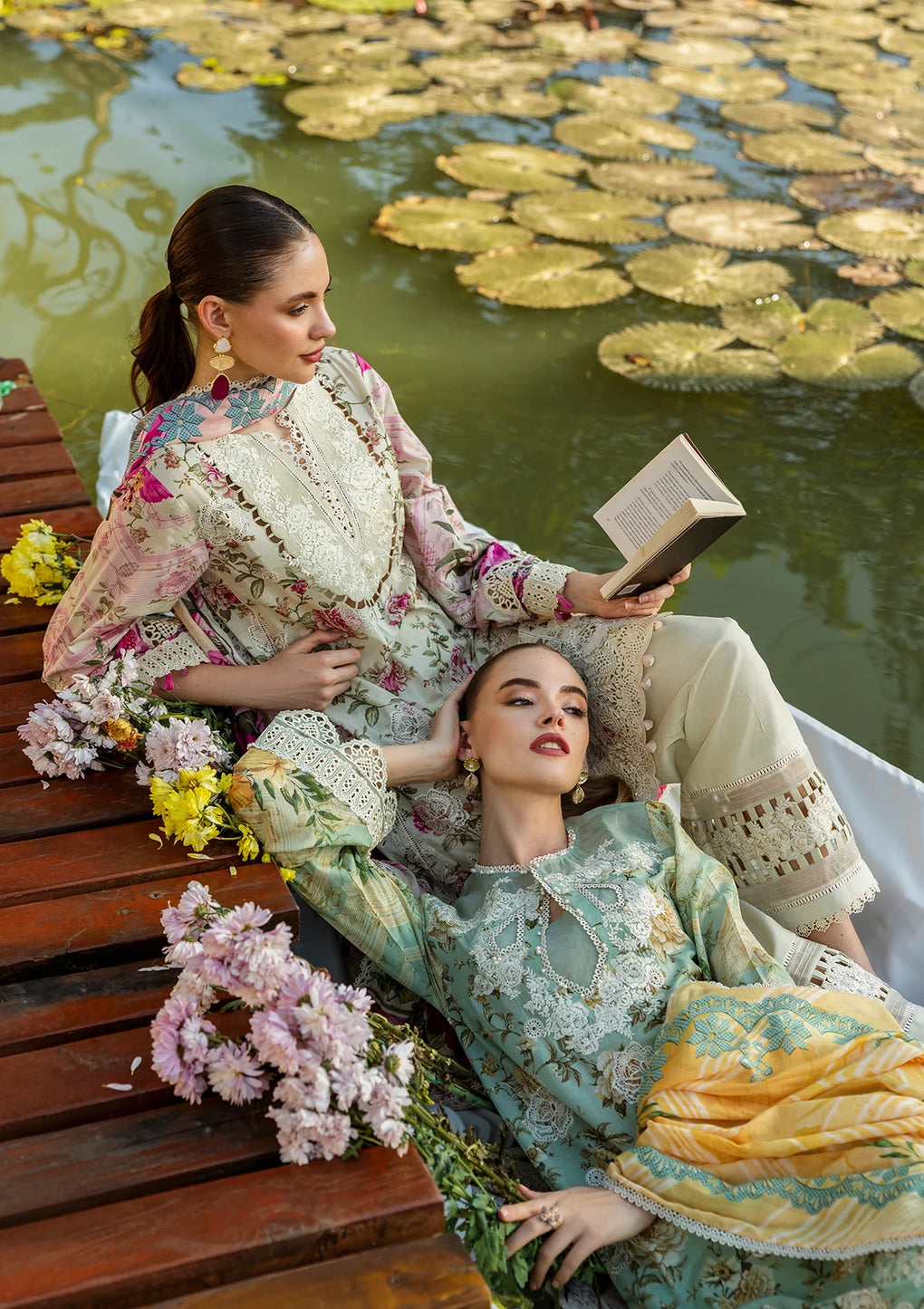 Elaf Print Chikankari Unstitched Lawn 3pcs
