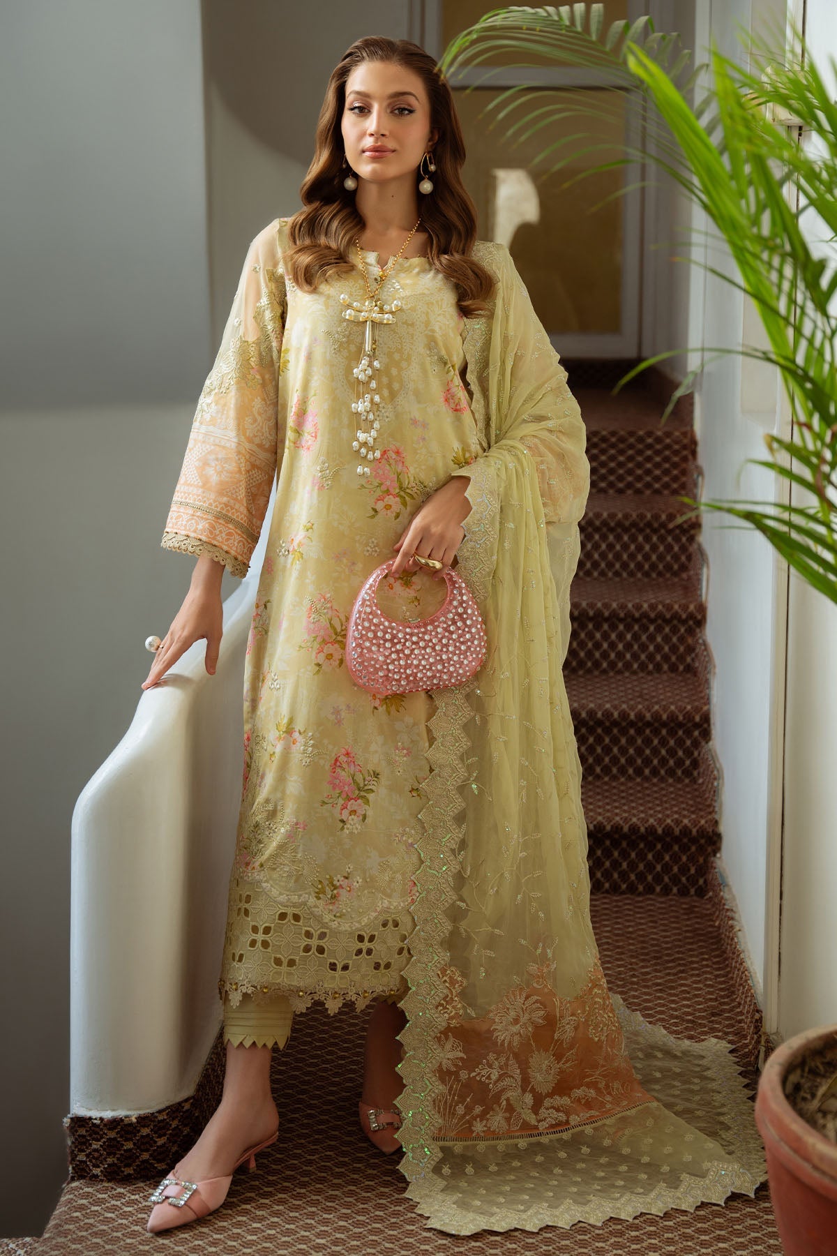 Nureh Maya Swiss Lawn Embroidered Unstitched 3pcs