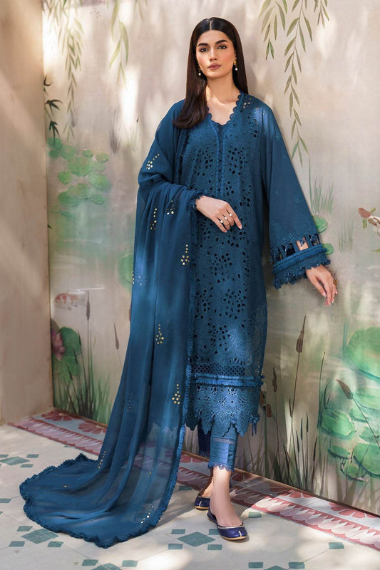 Nureh Dhoop Kinaray Embroidered Chikankari Lawn 3pcs - Jotey
