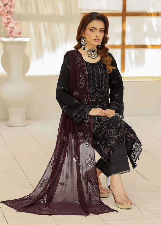 Jolie by Bin Khalid Fancy Embroidered Chiffon Semi-Stitched 3Pcs