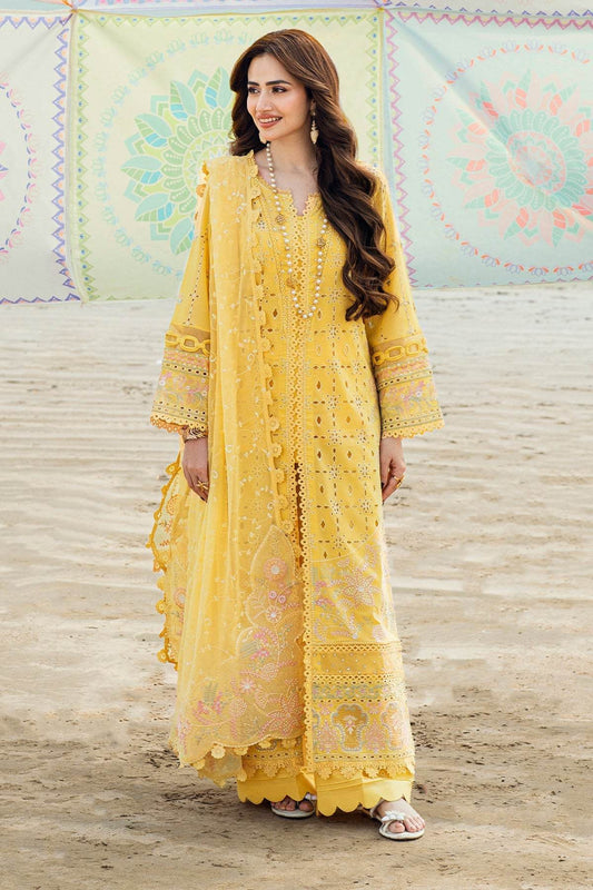 Nureh Khuwab Ebroidered & Embellished Swiss Voil Unstitched 3pcs - Jotey