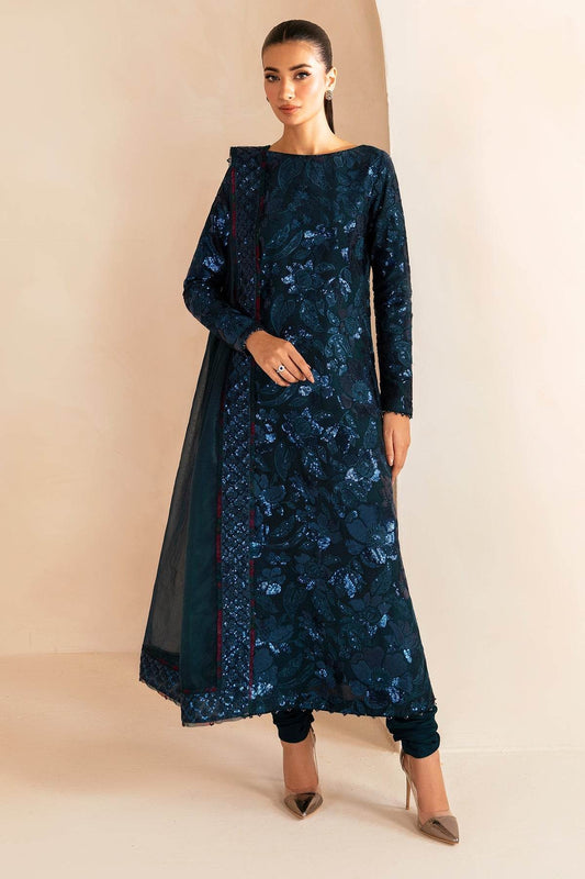 JAZMIN Premium Embroidered Raw Silk Unstitched 3pcs - Jotey