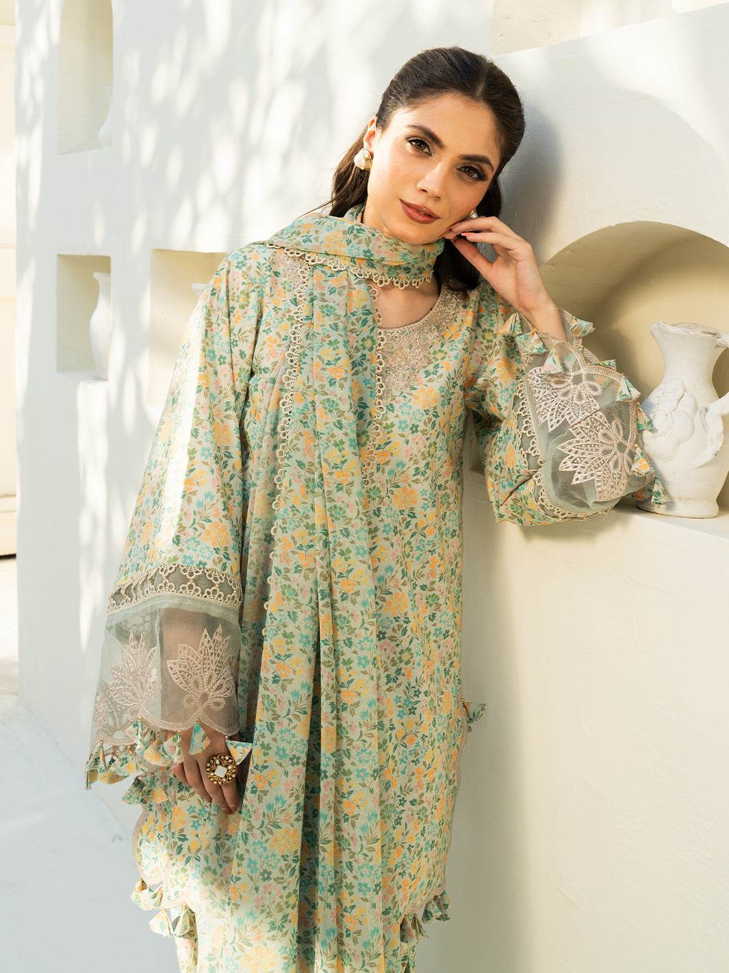 F&F Prints By Faiza Faisal Digital Printed Unstitched Lawn 3pcs - Jotey