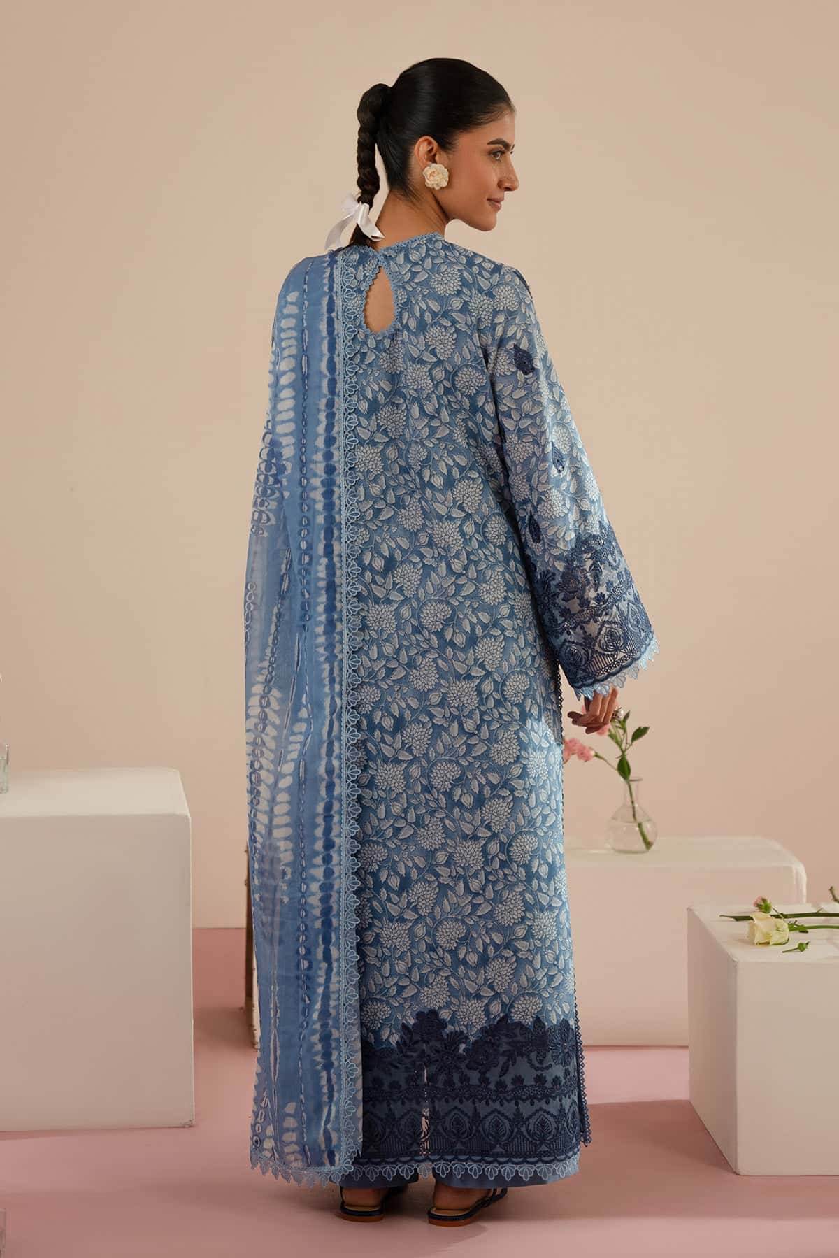 Floral Charm By Afrozeh Embroidered Lawn Unstitched 3pcs - Jotey