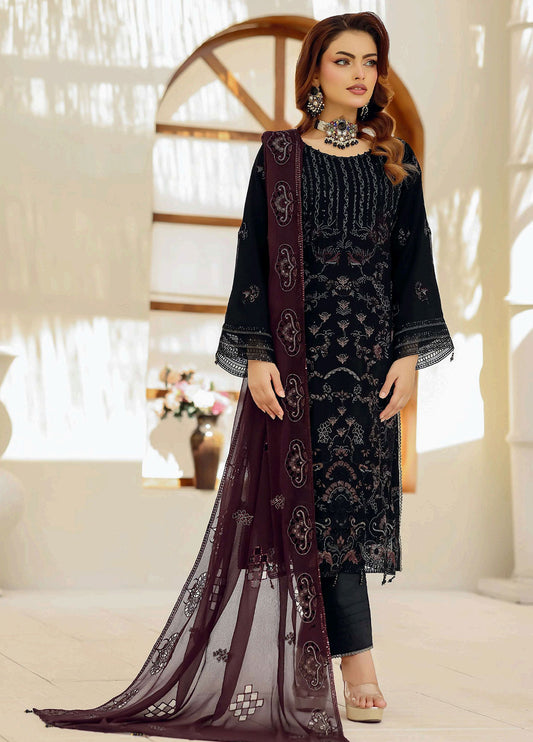 Jolie by Bin Khalid Fancy Embroidered Chiffon Semi-Stitched 3Pcs