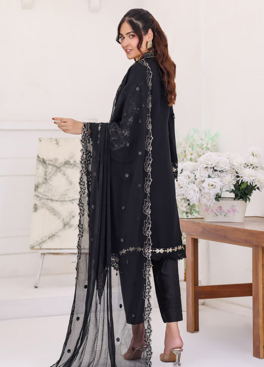 Ghungroo By Bin khalid Embroidered Chiffon Unstitched Three Piece