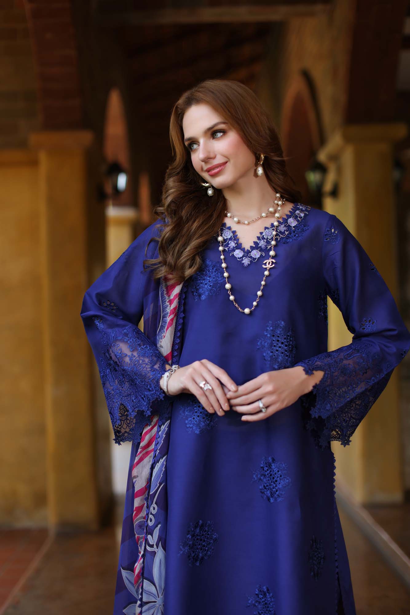 Noor By Saadia Asad Eid Luxe Printkari Embroidered Lawn Unstitched 3pcs