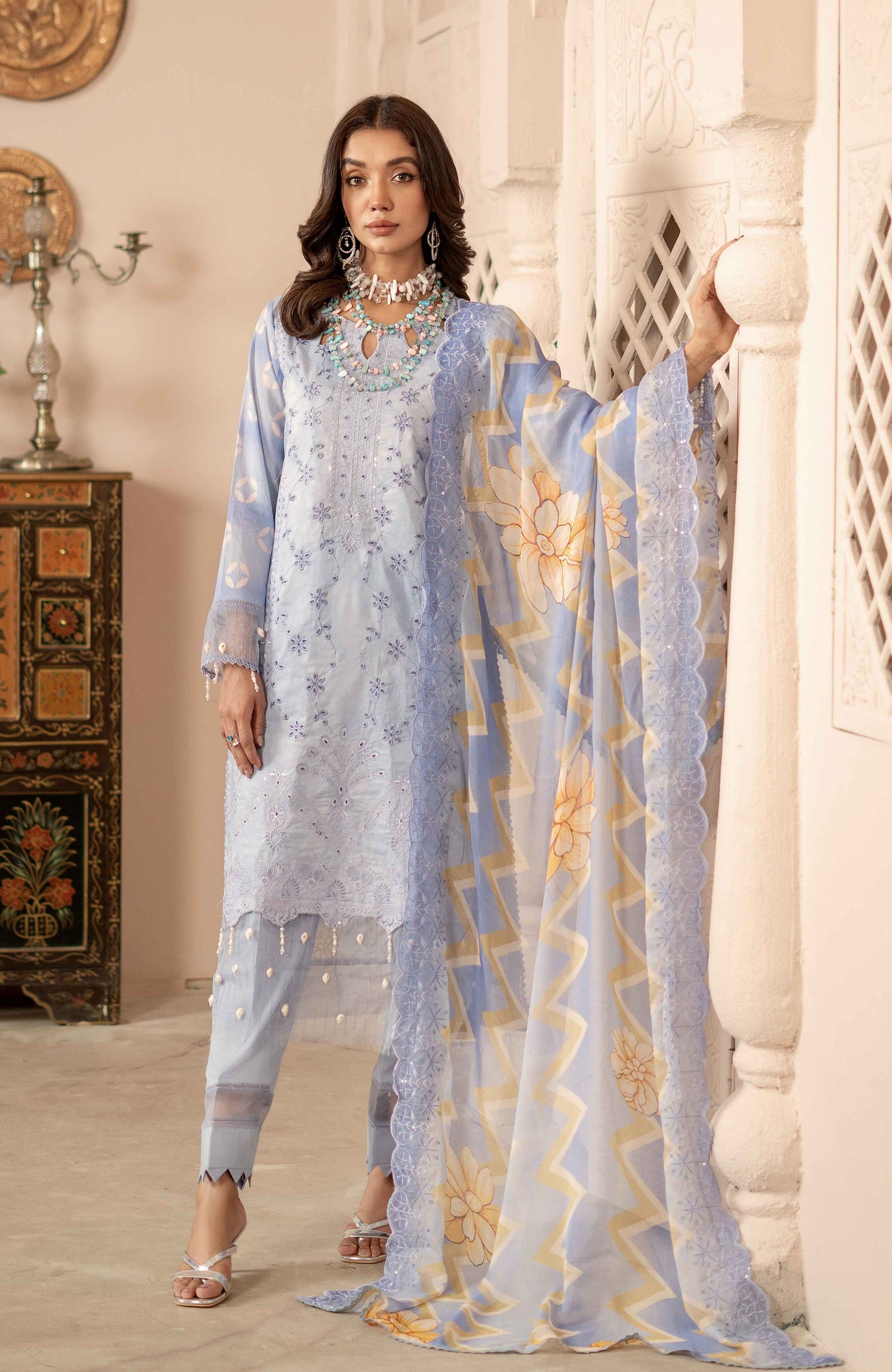 Sunshine Bloom By Alzohaib Premium Printed Embroidered Unstitched 3pcs
