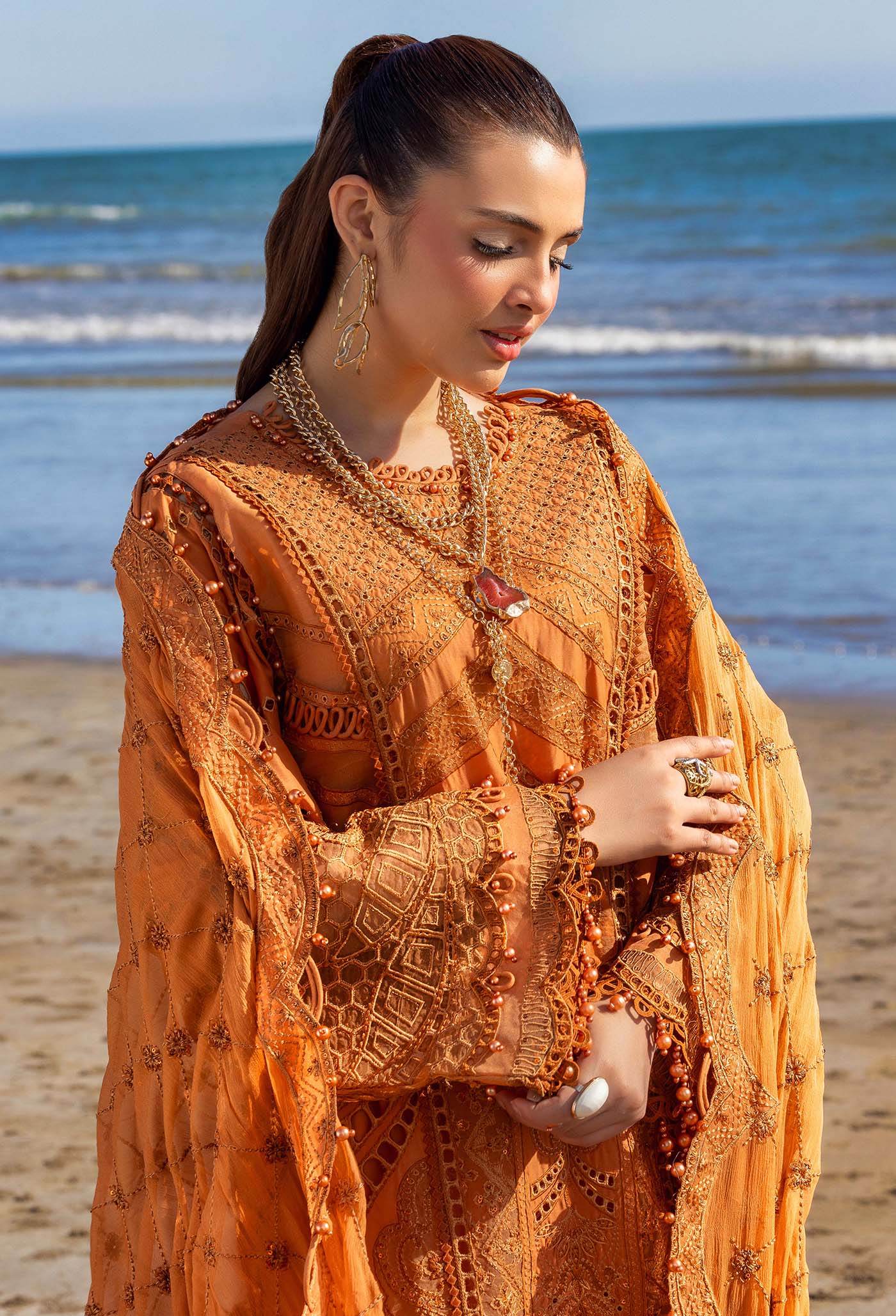 Adans Libas Lasserkari Embroidered Premium Lawn Unstitched 3 Piece - Jotey