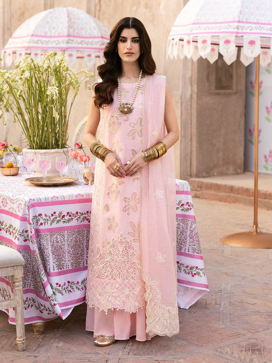 Husn Jahan By Mahnur Embroidered Luxury Lawn Unstitched 3pcs - Jotey