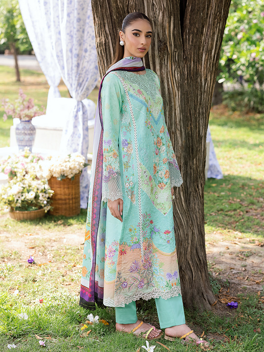 RAJBARI Printkari Sehiffli Exclusive Embroidered Unstitched 3pcs