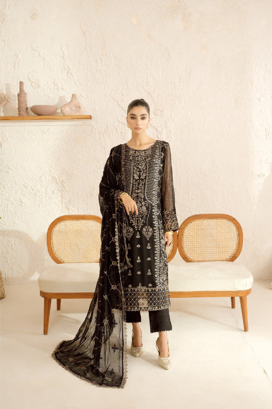 Sonehri By Ramsha Chiffon Unstitched 3pcs