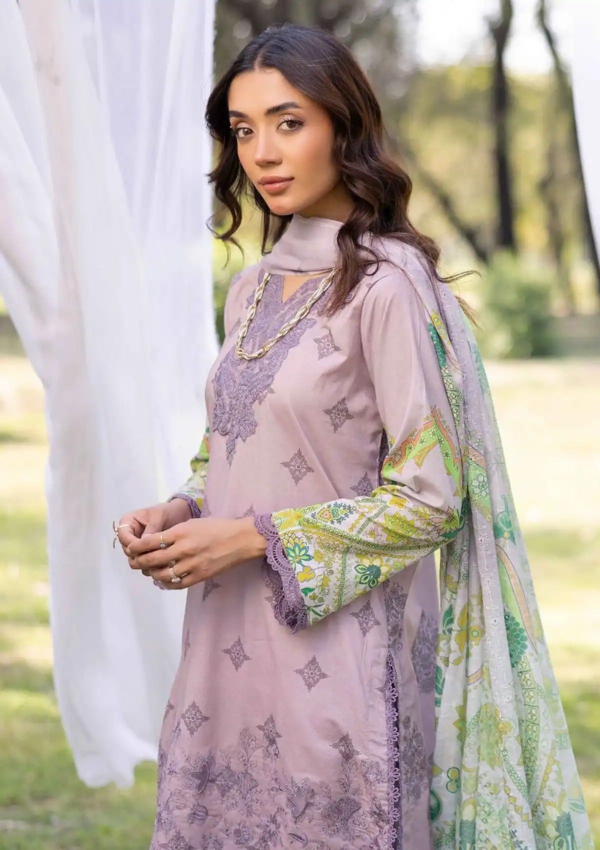 Nur Vantage Embroidered Lawn Unstitched 3 Piece