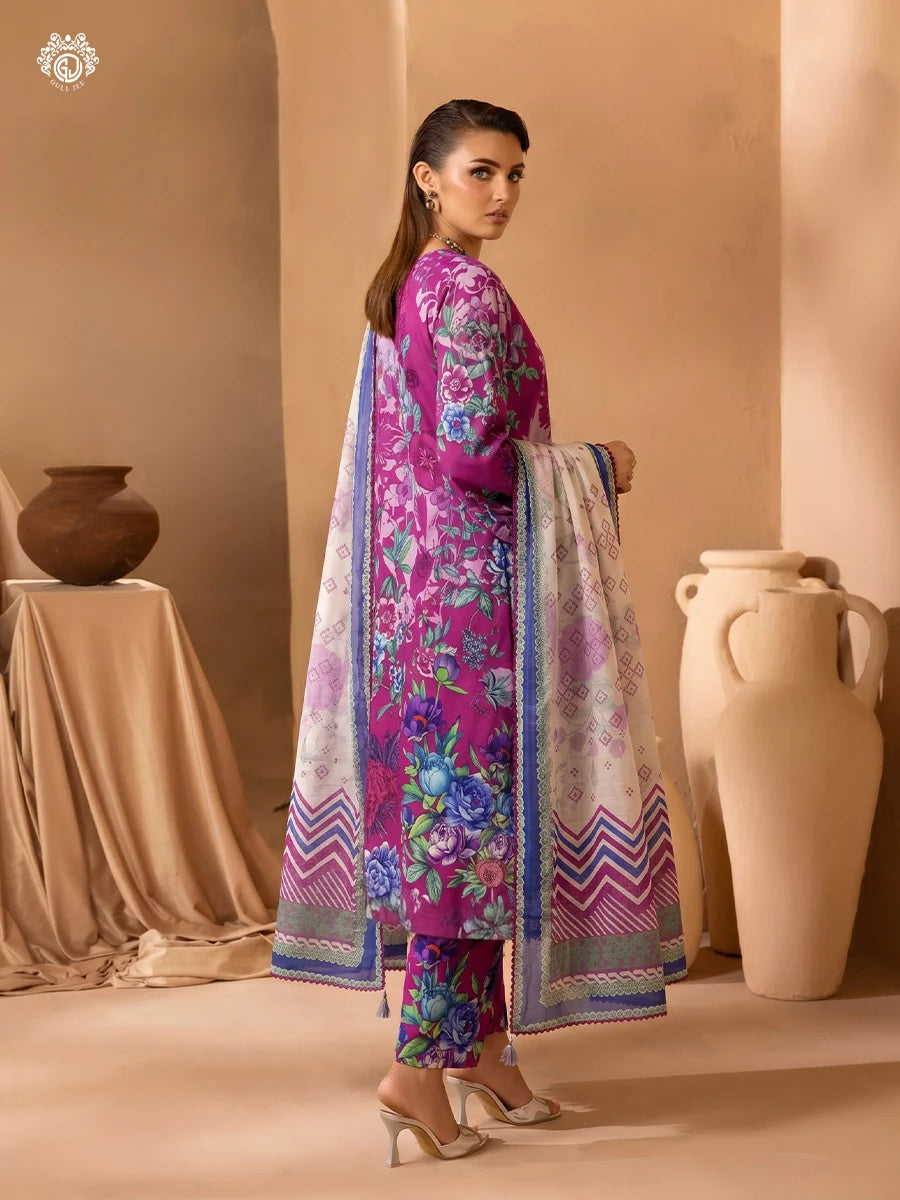 Printkari By Gull Jee Embroidered Digital Printed Lawn Unstitched 3Pcs